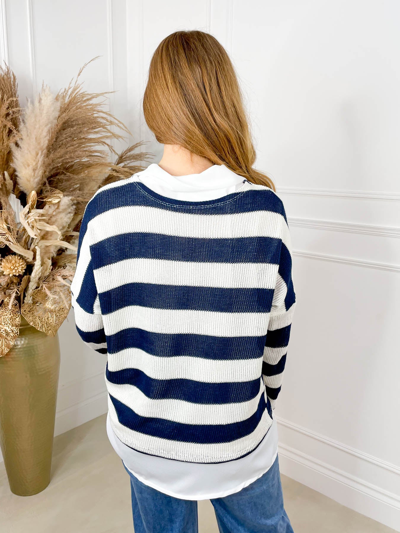 Alyssa Two Piece Stripe Knit - Navy - Image 5