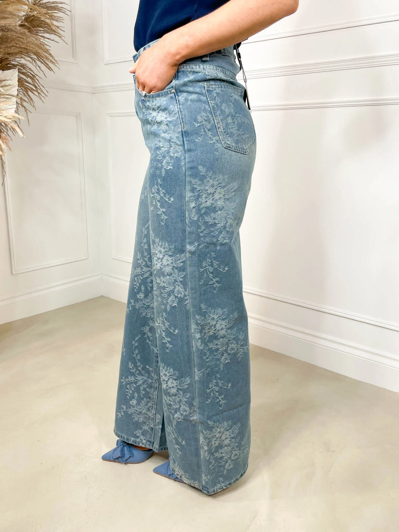 Amelia Floral High Waisted Jean - Image 5
