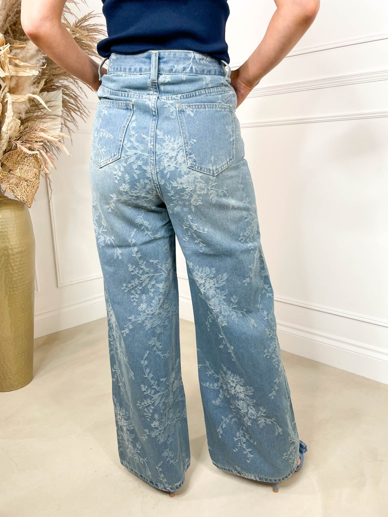 Amelia Floral High Waisted Jean - Image 6