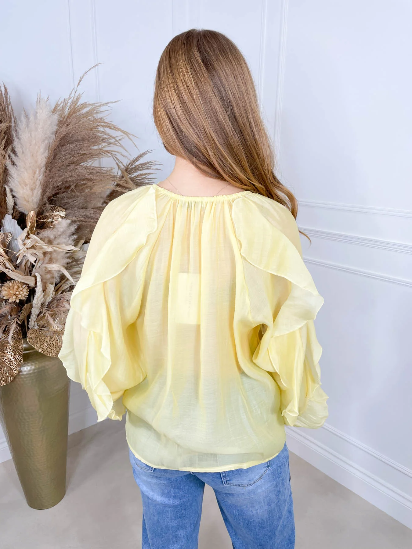 Aurelia Frill Blouse - Yellow - Image 6