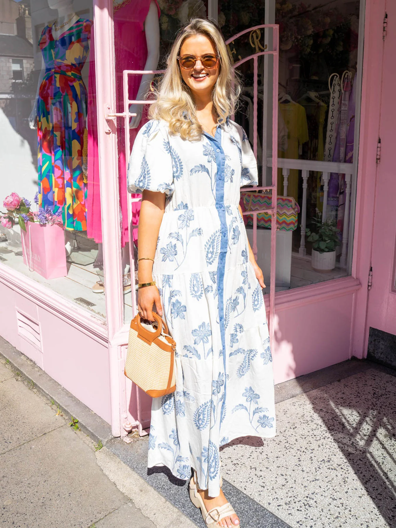 Beatrice Midi Dress - Blue Paisley - Image 2