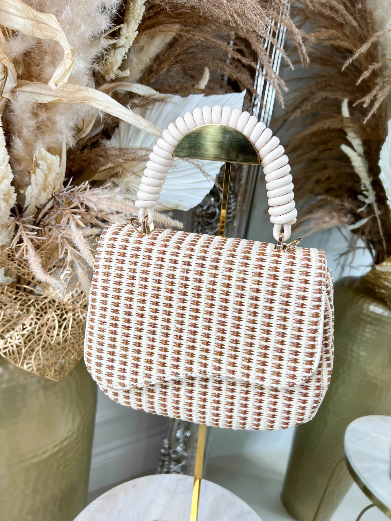 Camille Woven Bag - Beige