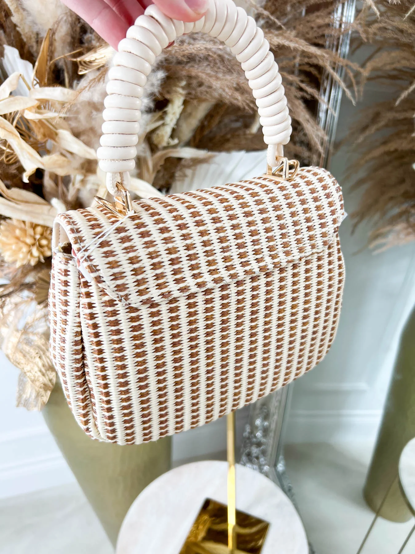 Camille Woven Bag - Beige - Image 2