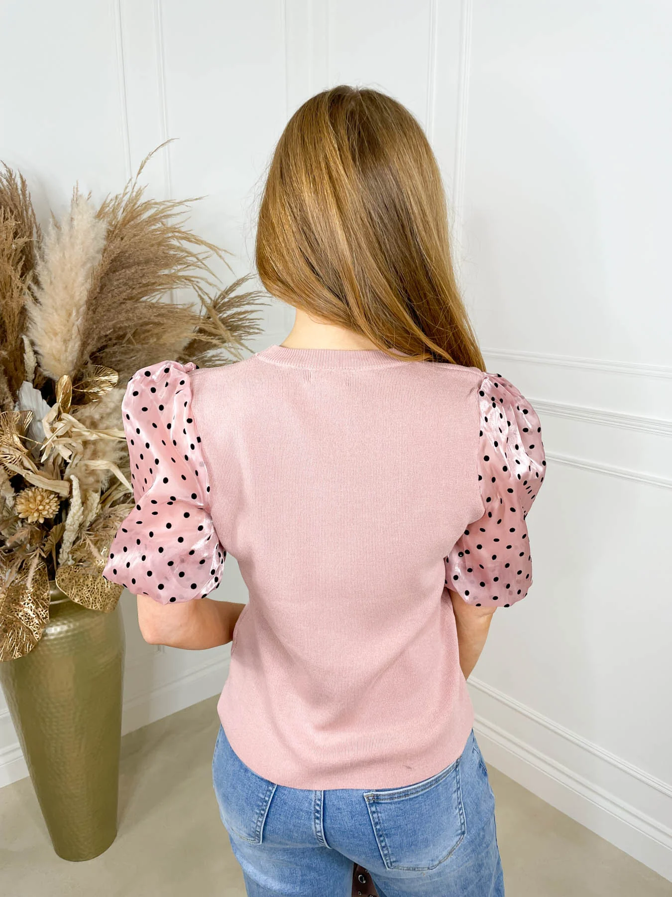 Chantelle Puff Sleeve Top - Pink Polka - Image 5