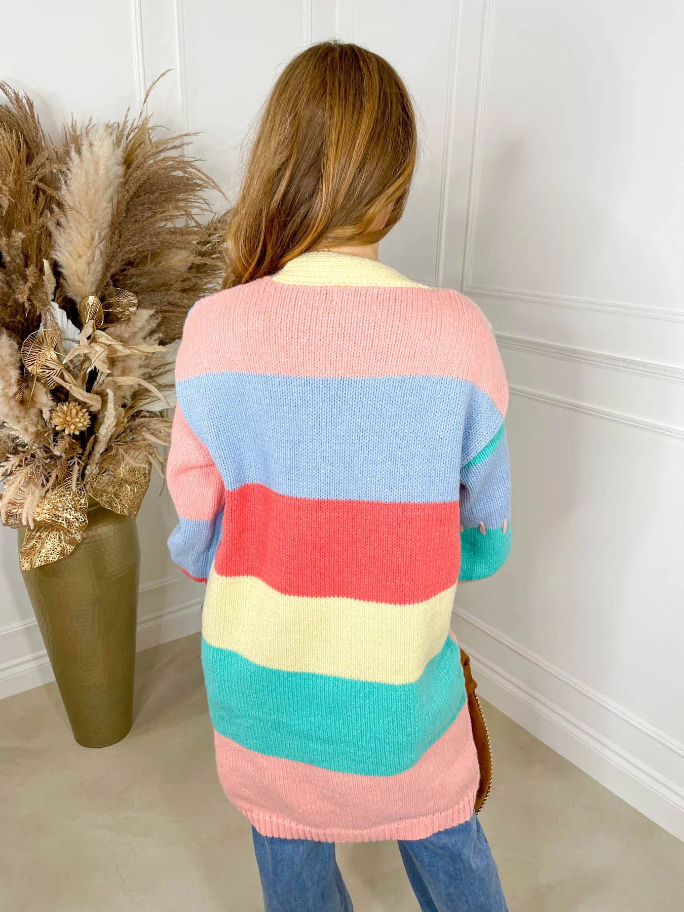 Posy Longline Cardigan - Pink - Image 7