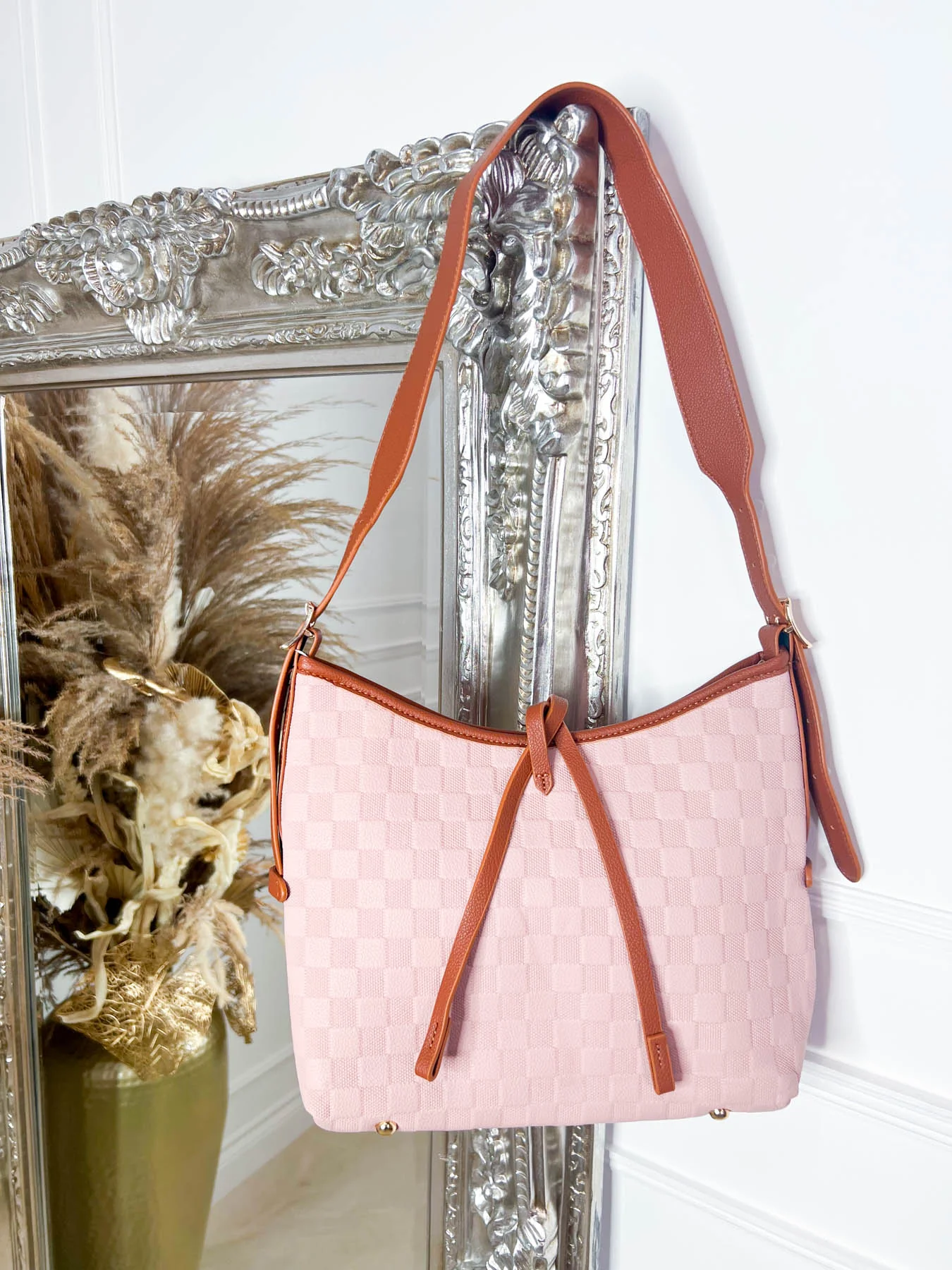 Connie Checked Bag - Pink - Image 3
