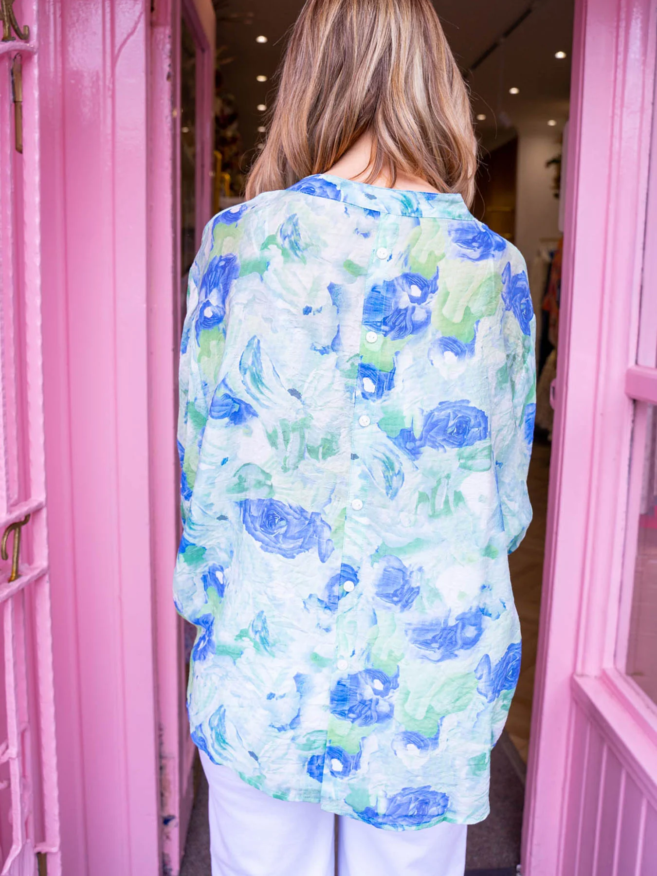 Elsie Blouse - Blue Floral - Image 4