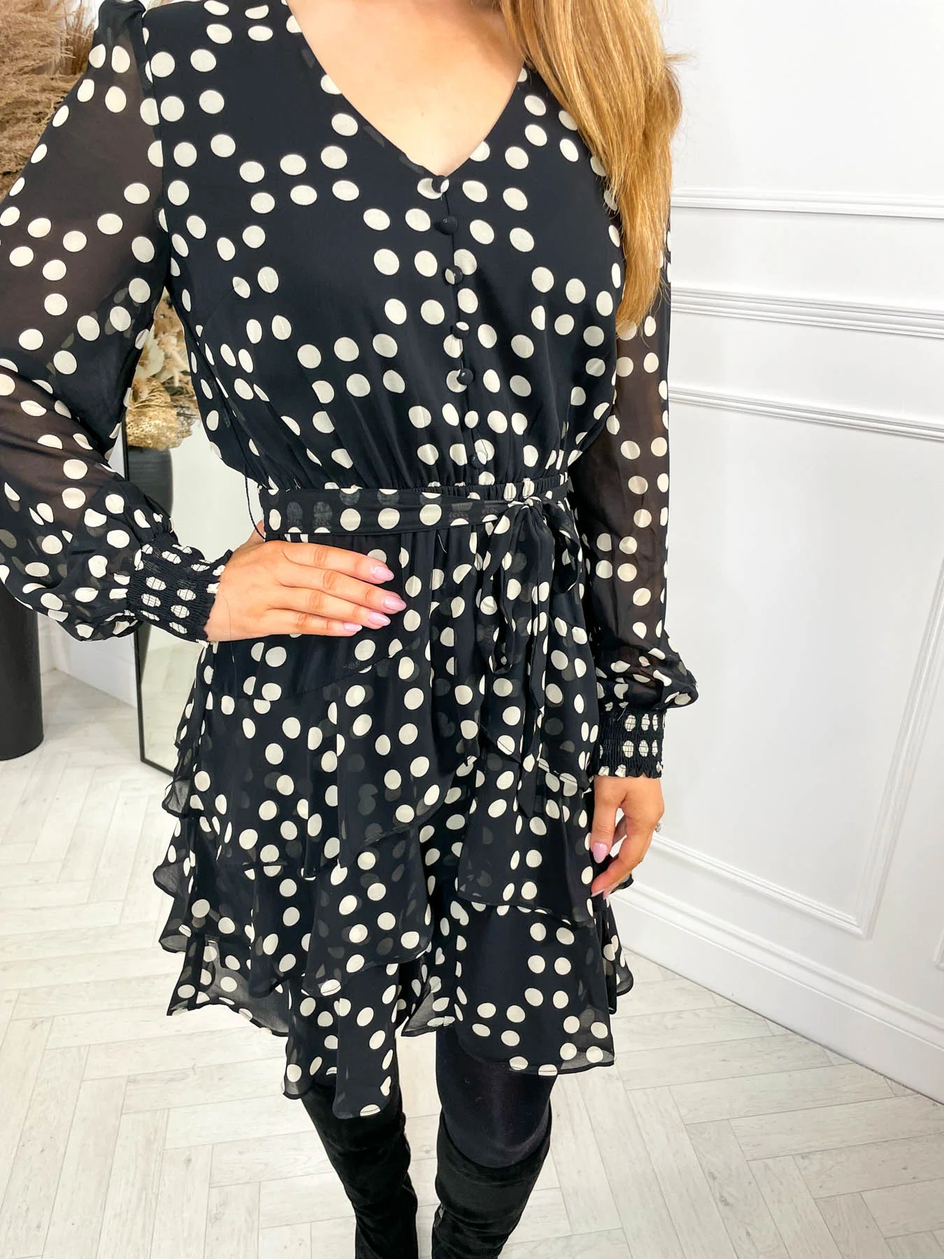 Erin Dress- Black Polka Dot - Image 4
