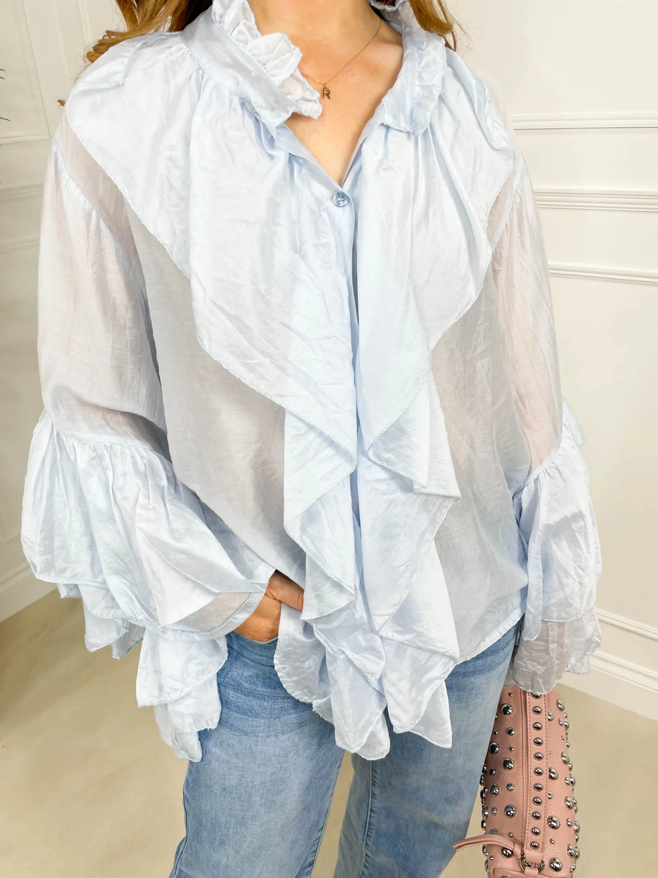 Florence Frill Silk Blouse - Image 4