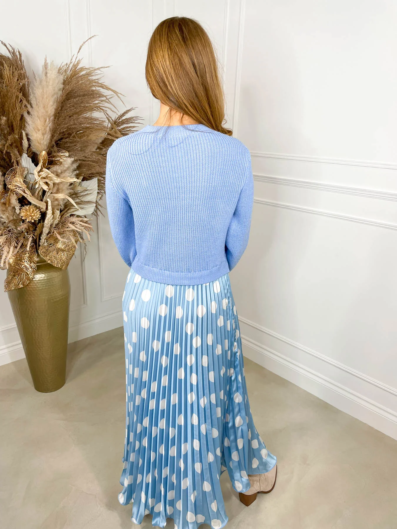Fran Dress Polka Dot - Blue - Image 4