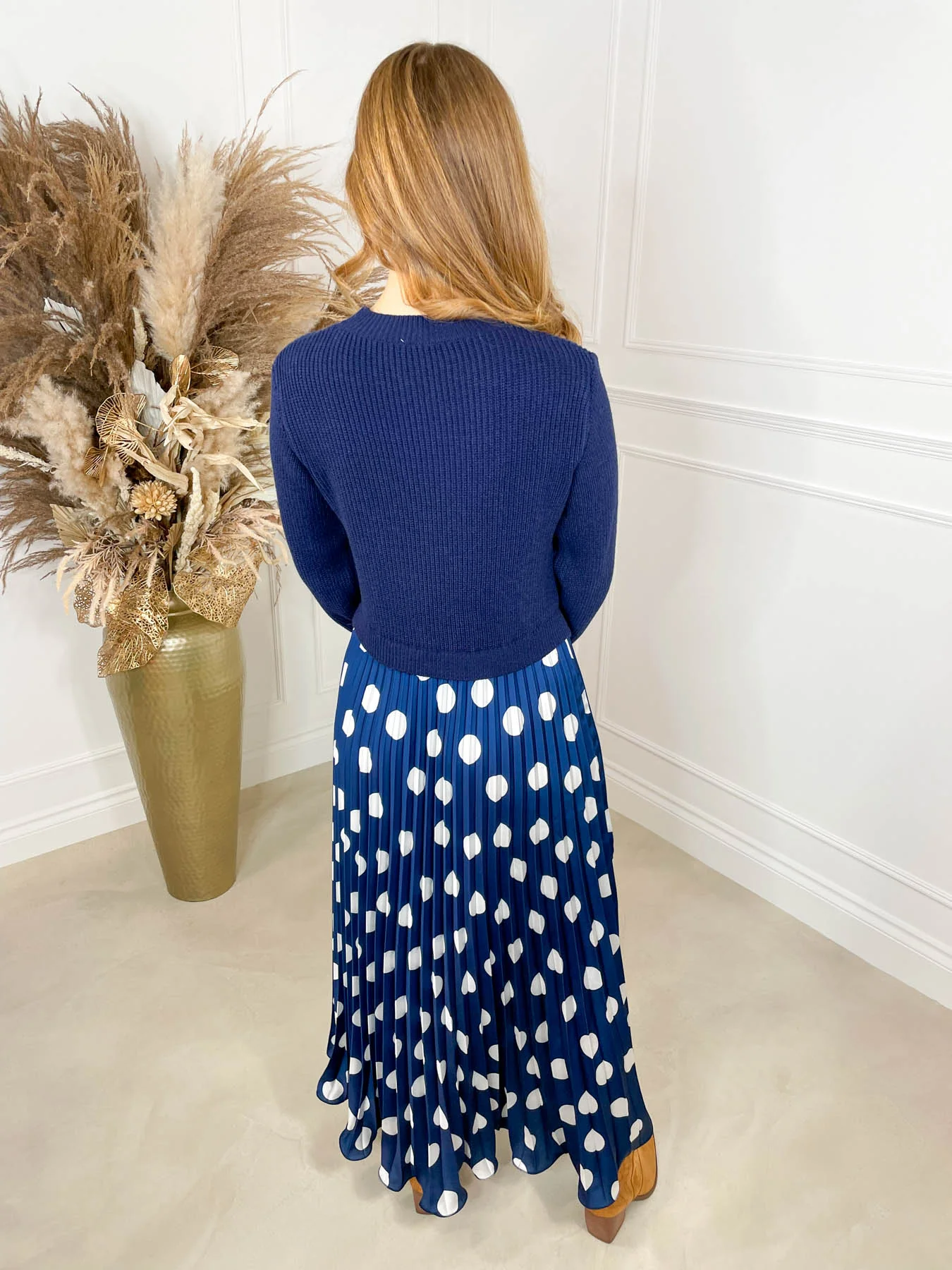 Fran Dress Polka Dot - Navy - Image 4