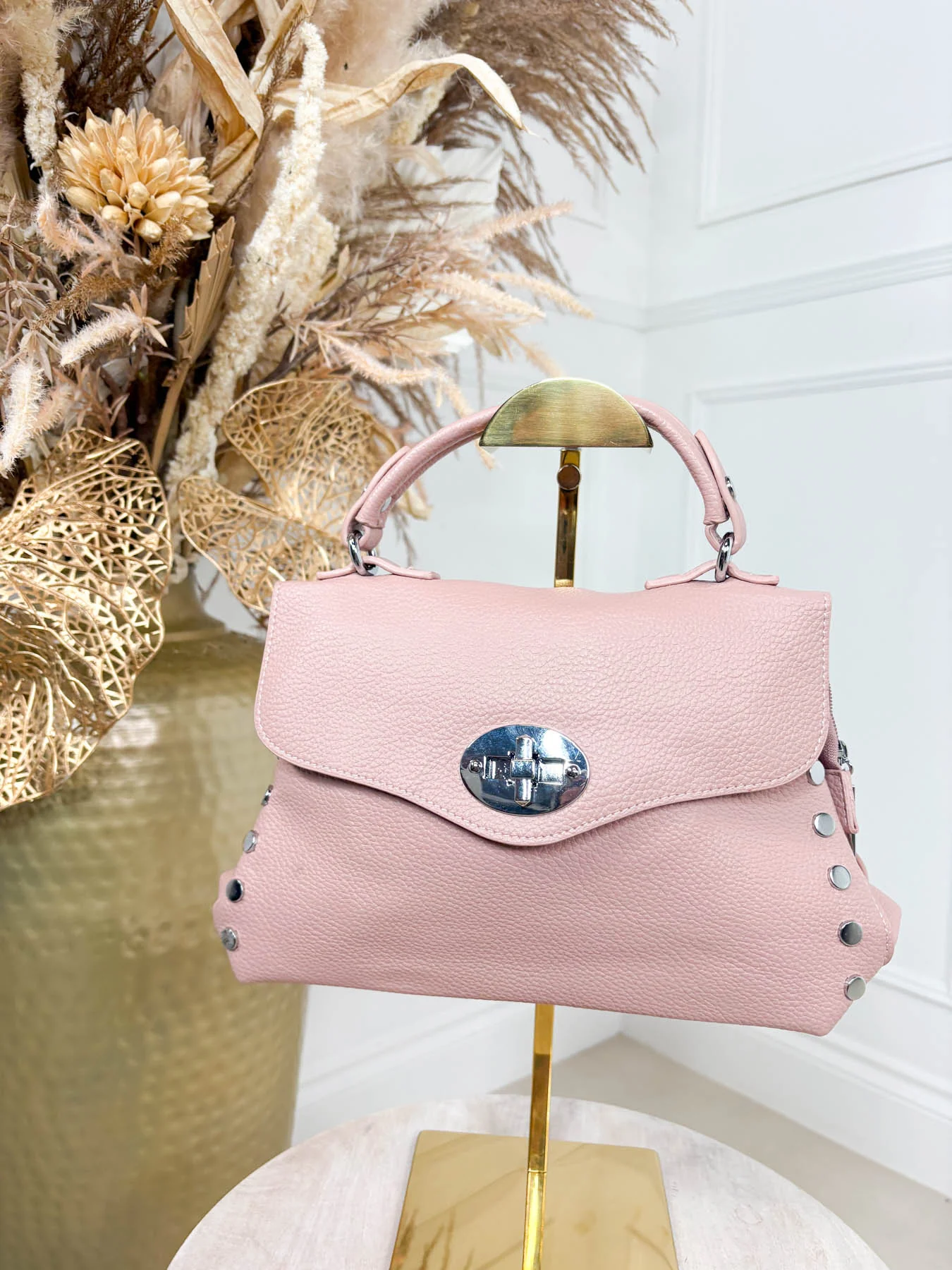 Harper Studded Bag - Pink