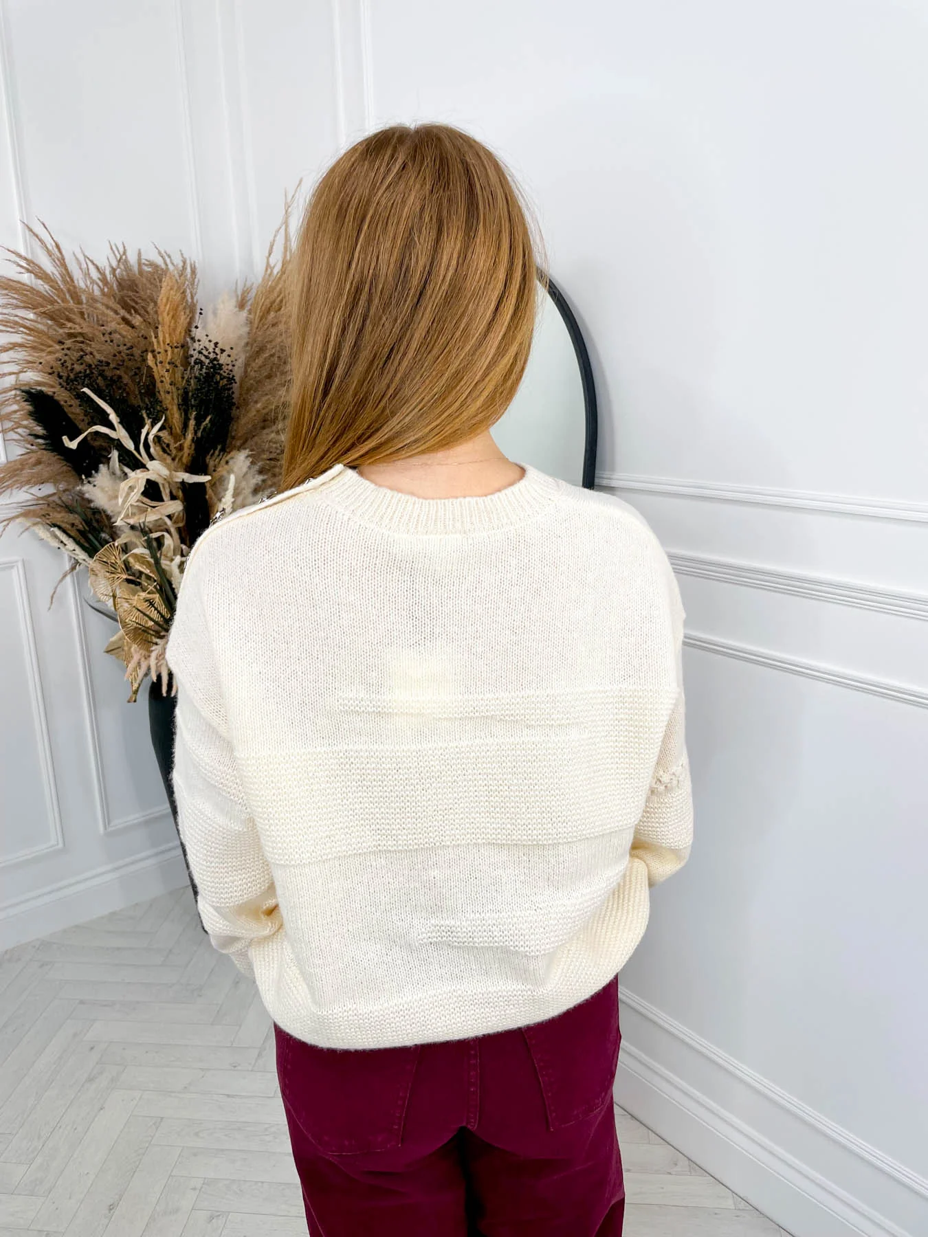 Hazel Knitted Jumper - Cream - Image 6