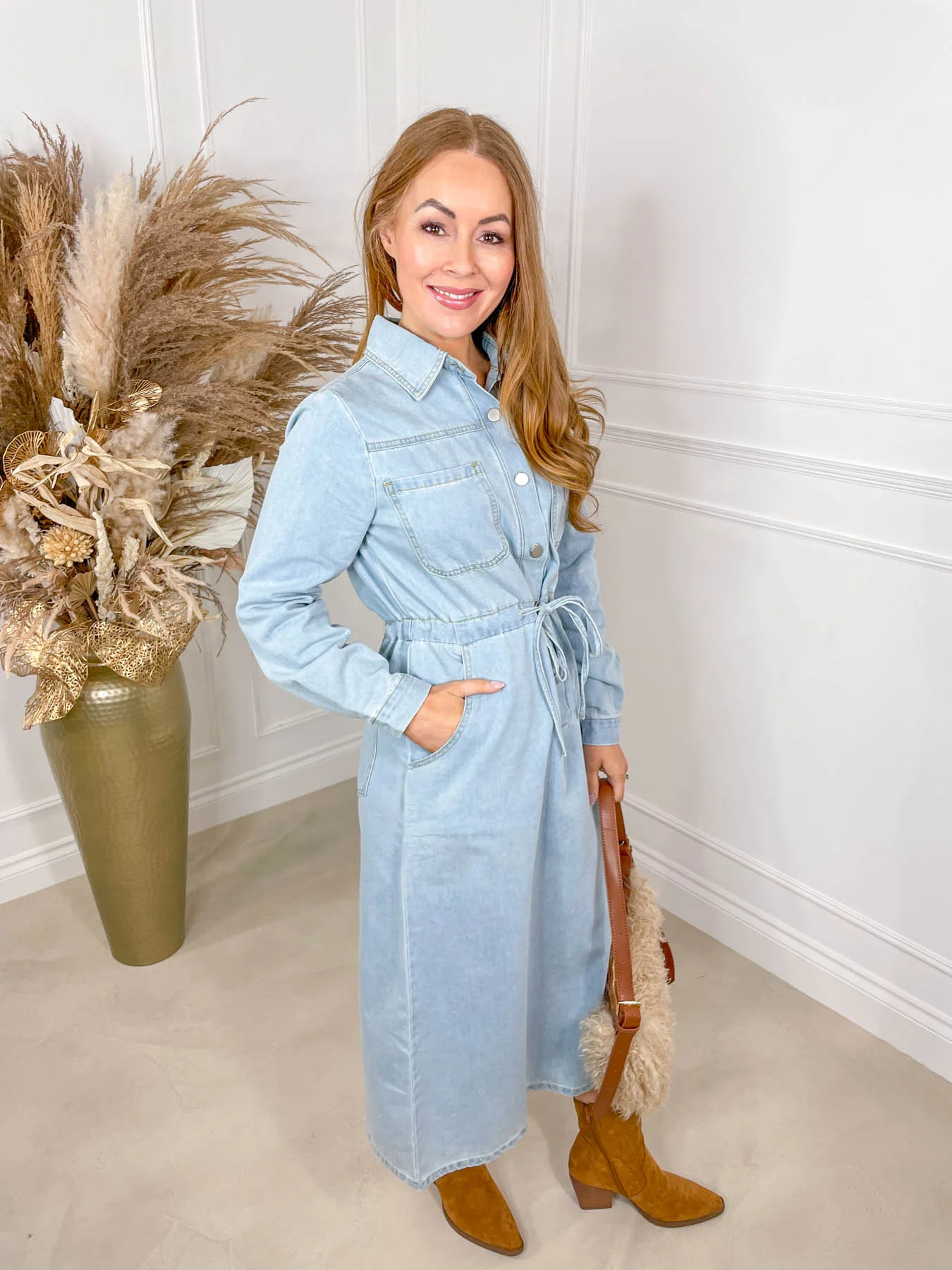 Indie Denim Midi Dress - Image 9