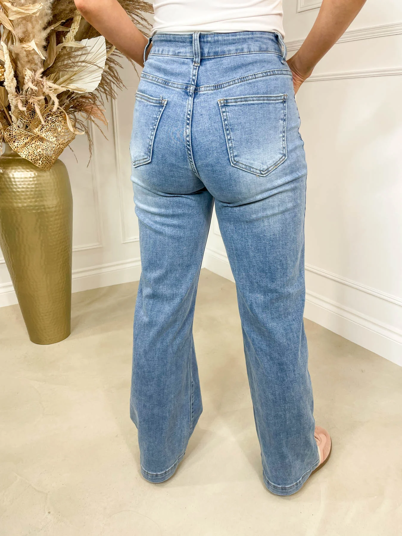 Jasmine Wide Leg Jean - Light Denim - Image 5