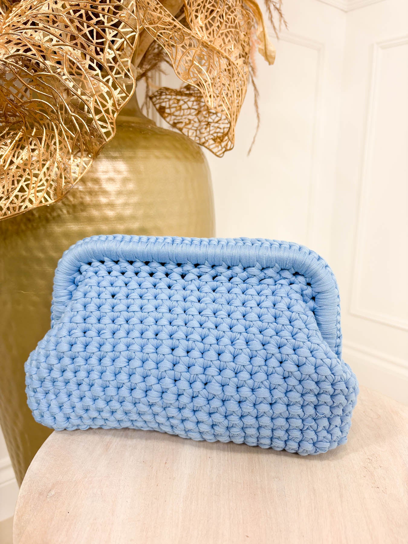 Kai Woven Clutch - Blue