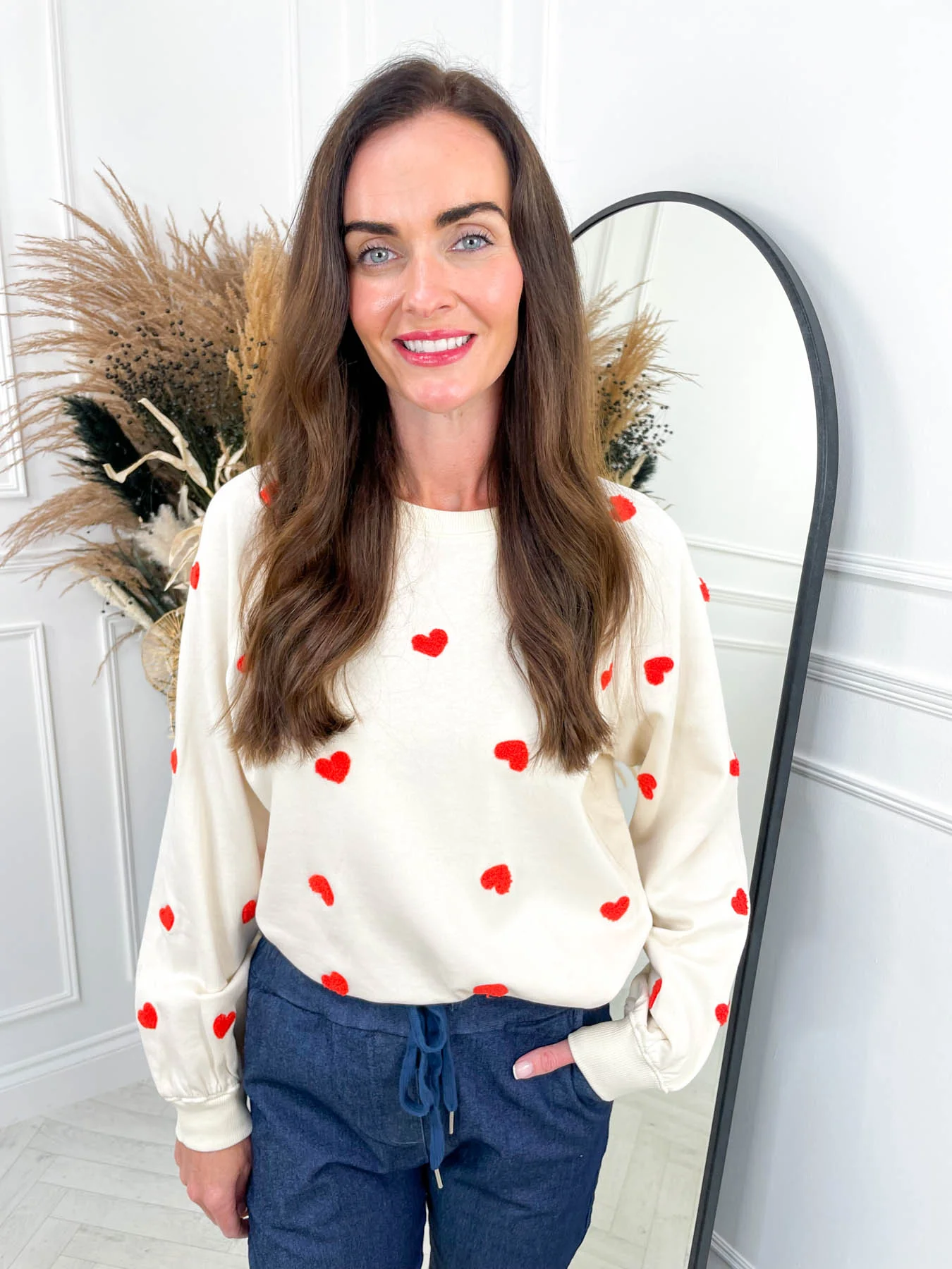 Kasa Sweatshirt - Orange Heart Print - Image 5