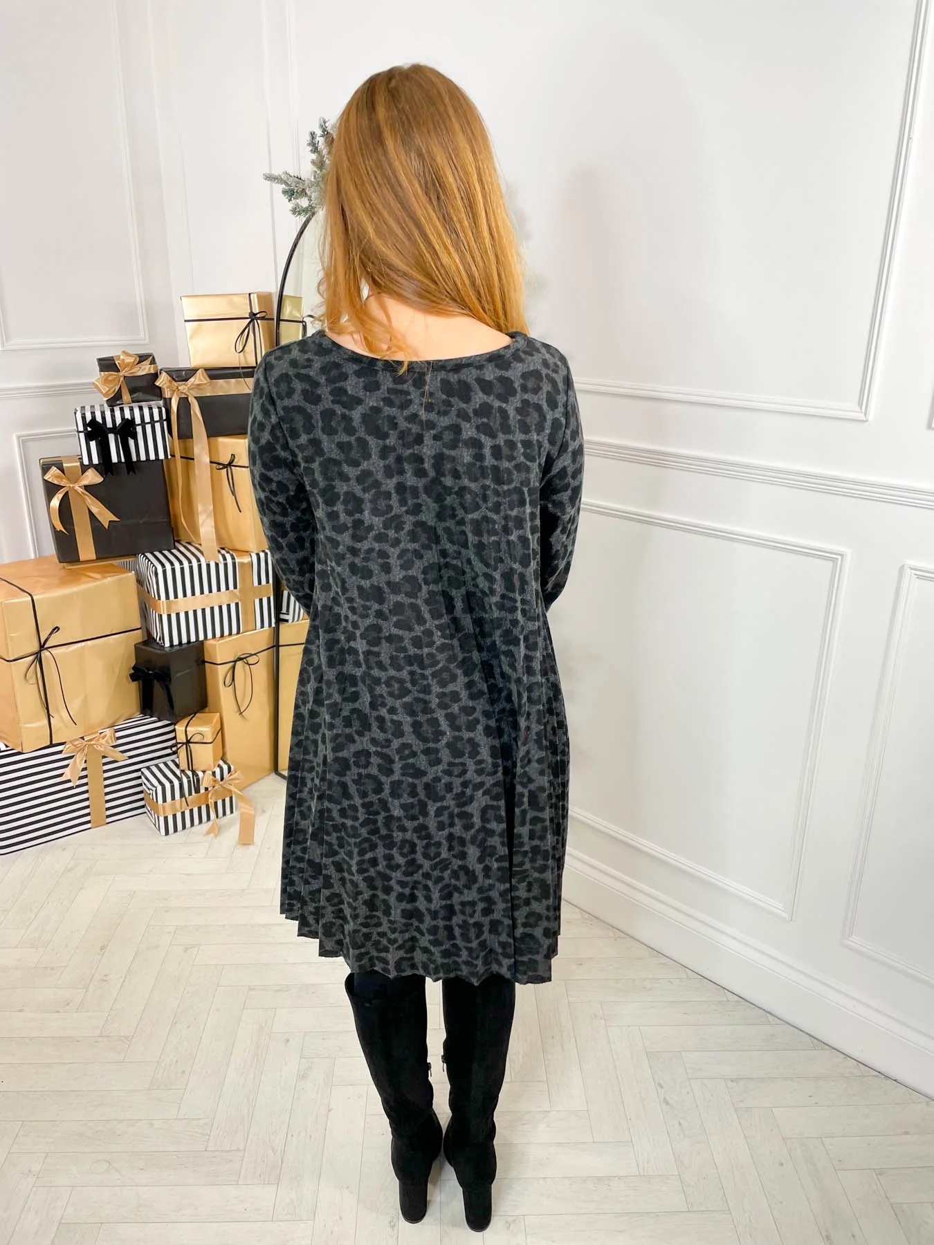 Katie Dress - Charcoal Leopard - Image 4