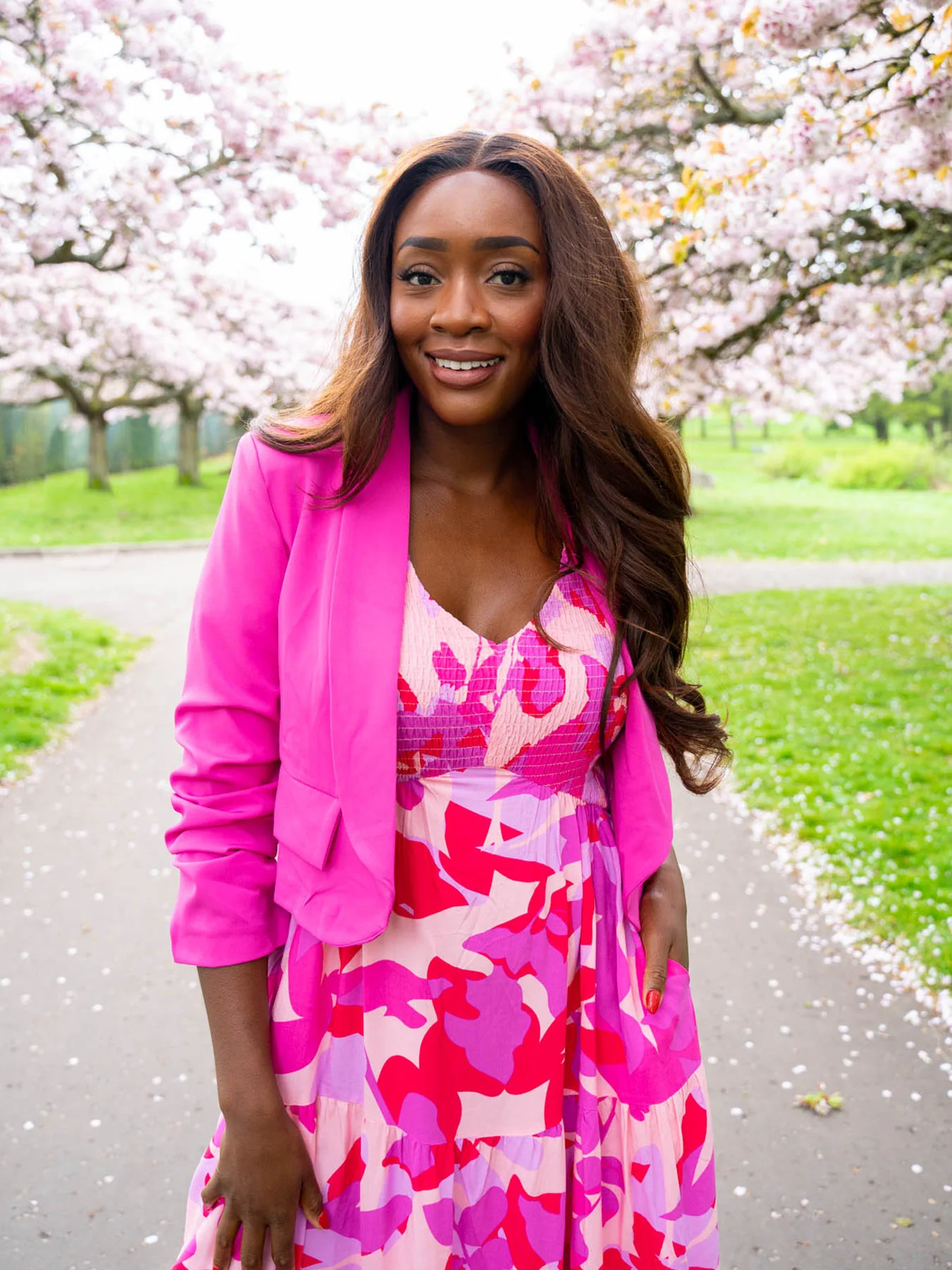 Kim Cropped Blazer - Bright Pink - Image 2