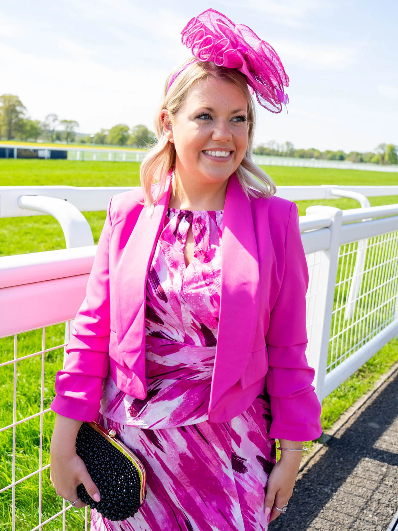 Kim Cropped Blazer - Bright Pink - Image 3