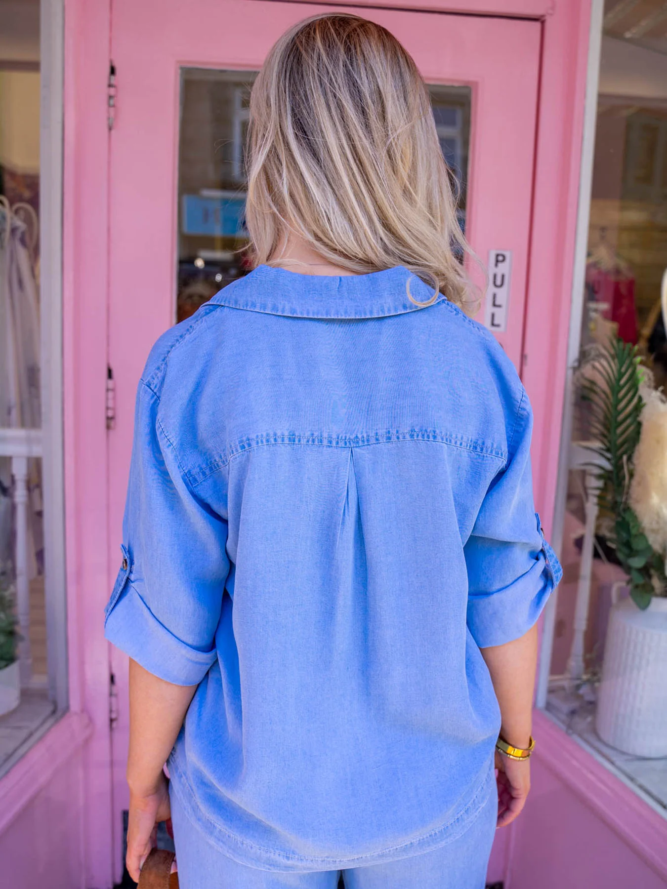 Kosmo V-Neck Shirt - Light Denim - Image 3