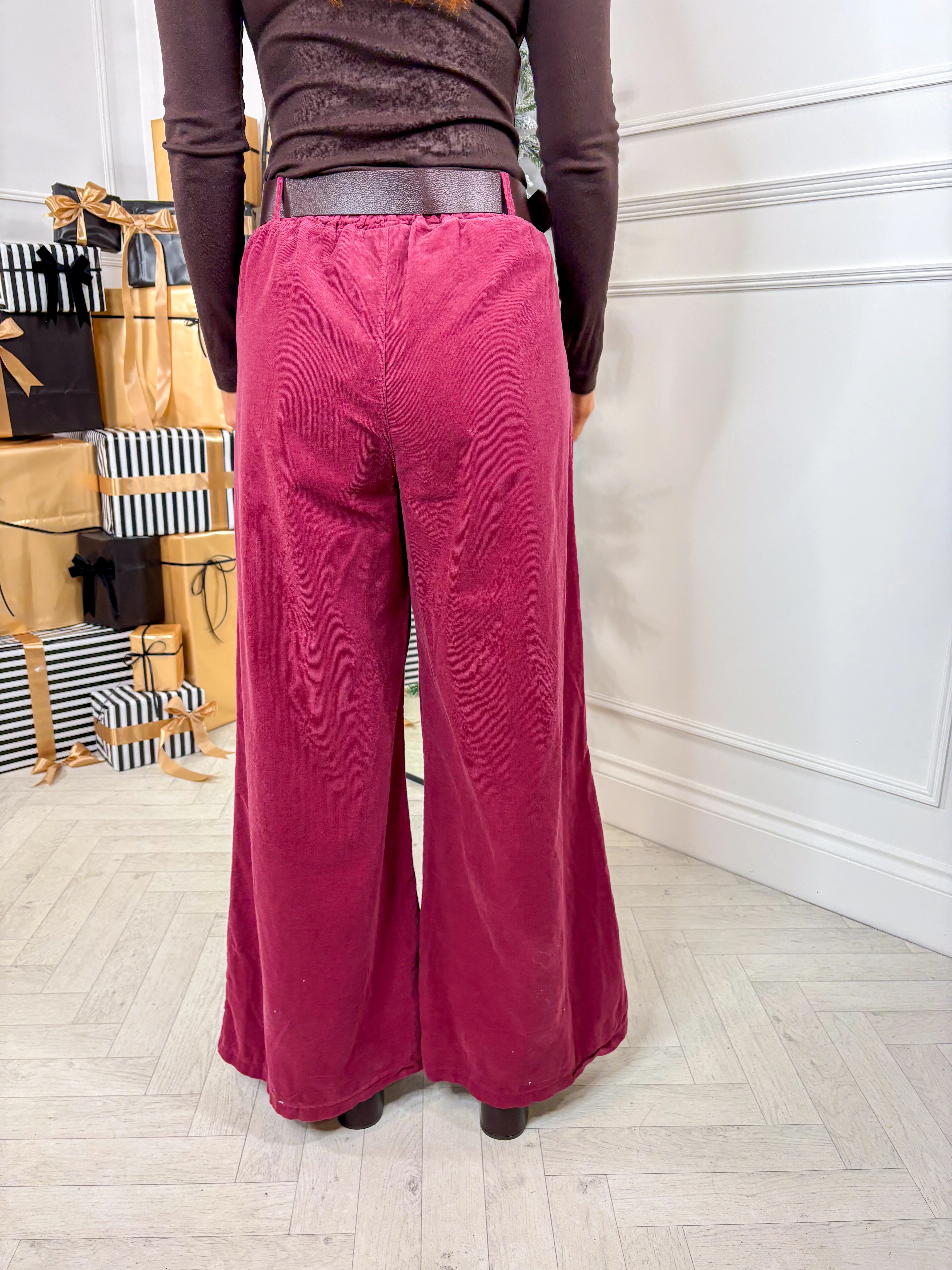 Laney Belted Trousers - Berry - Image 4