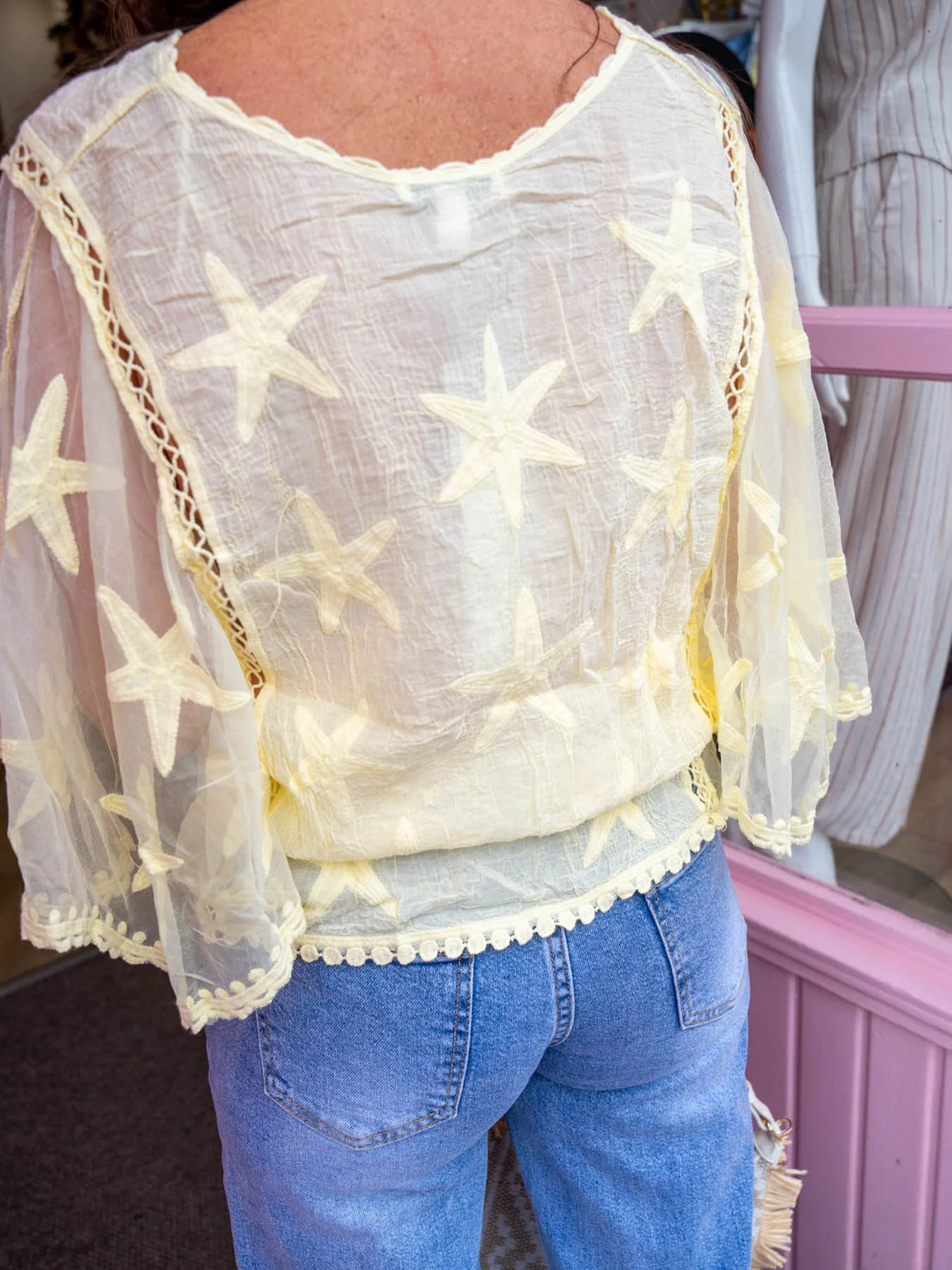 Laney Embroidered Blouse - Lemon - Image 4