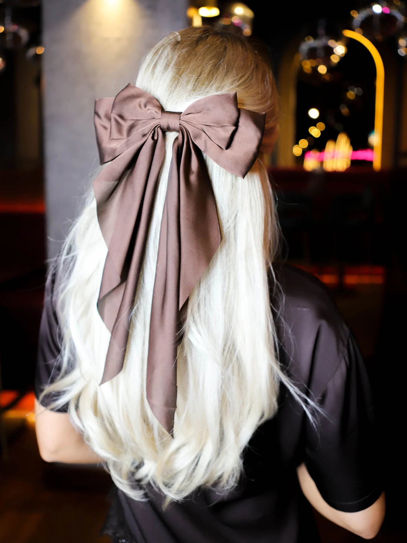 Bow Hair Clip - Brown