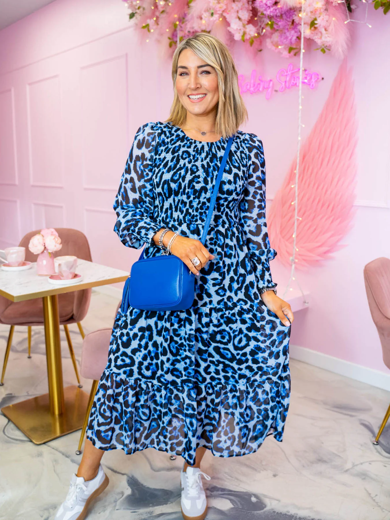 Lizzy Dress - Blue Leopard - Image 2