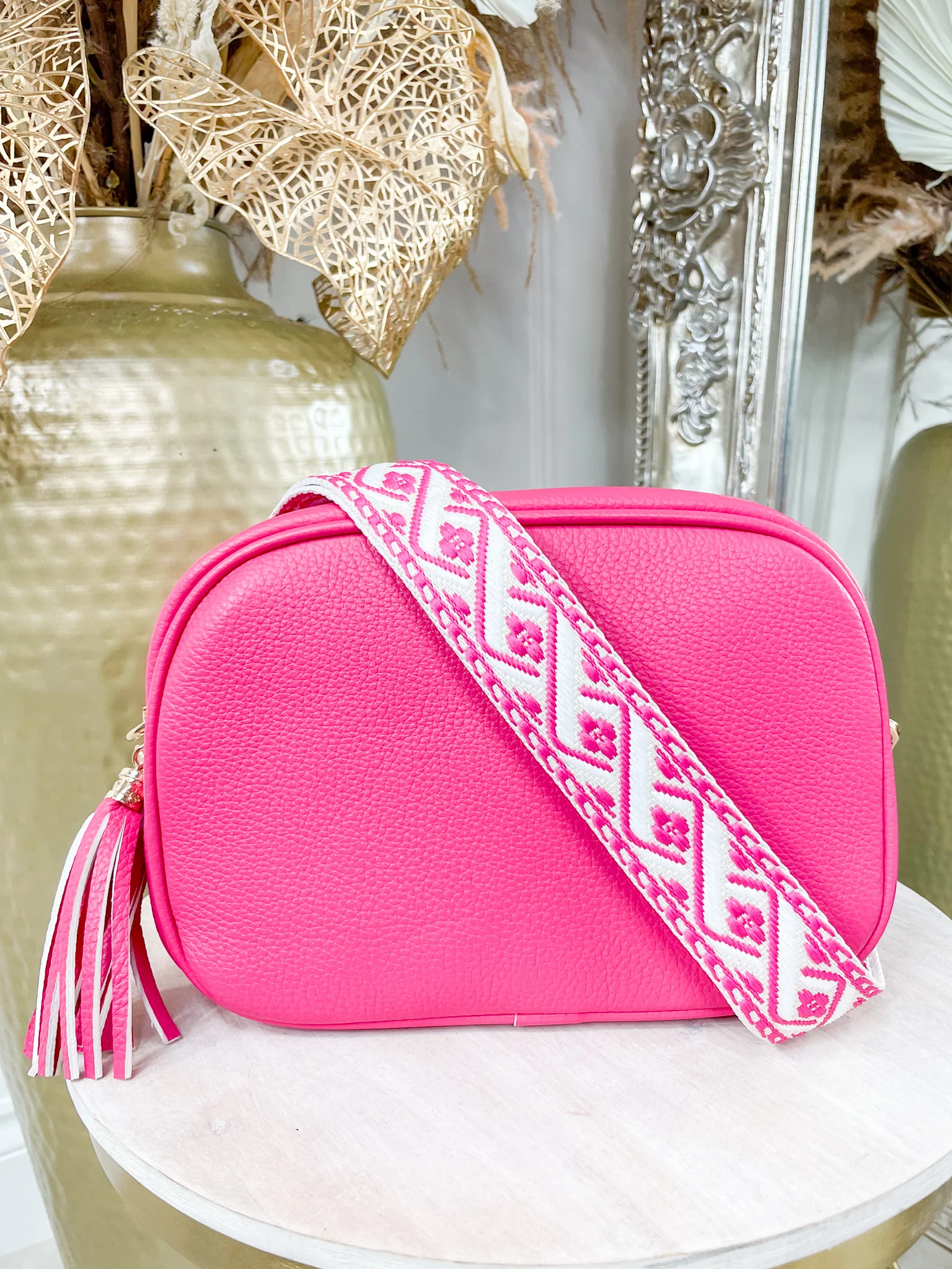 Lucy Double Zip Bag - Fuchsia
