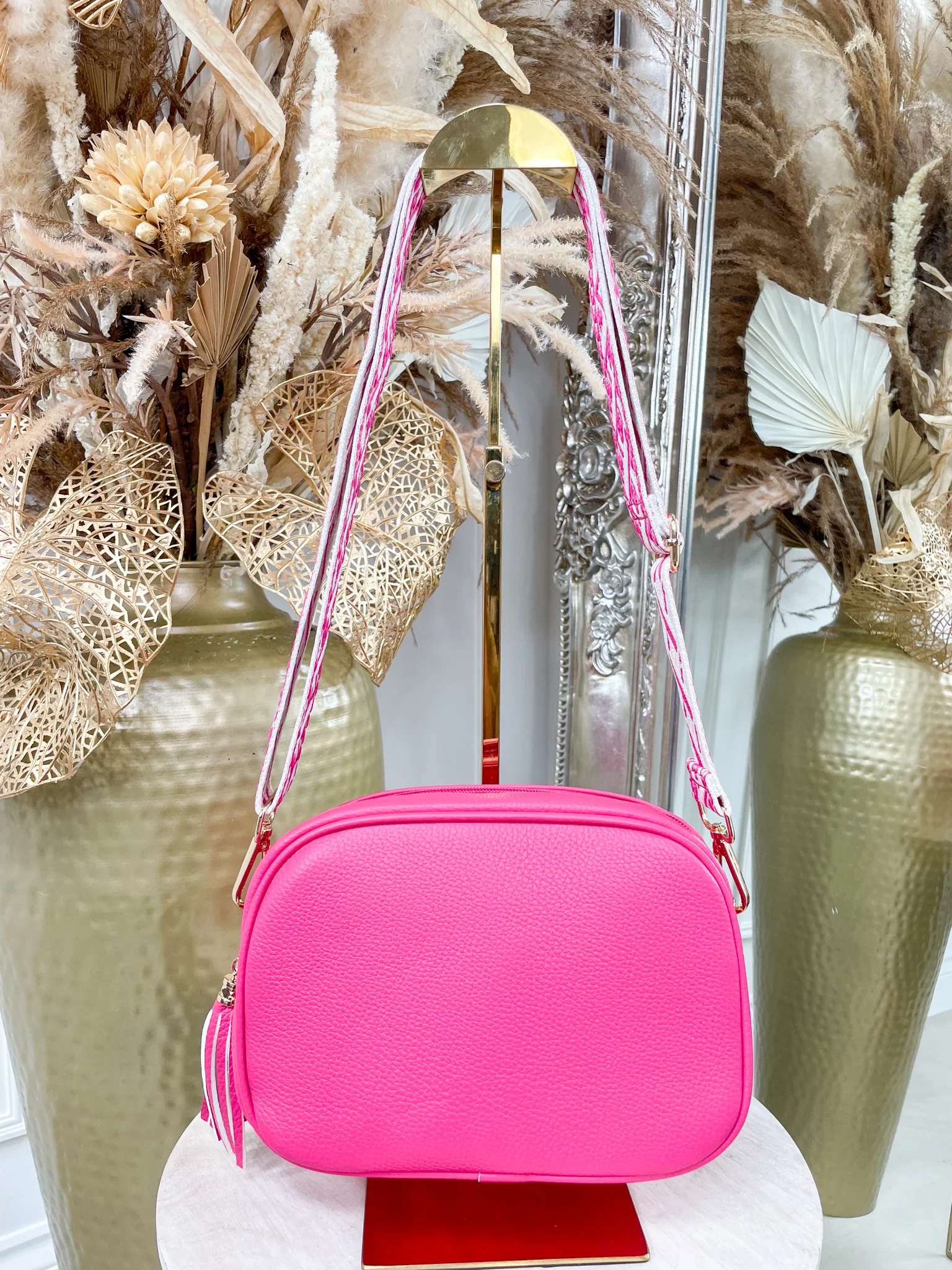 Lucy Double Zip Bag - Fuchsia - Image 2