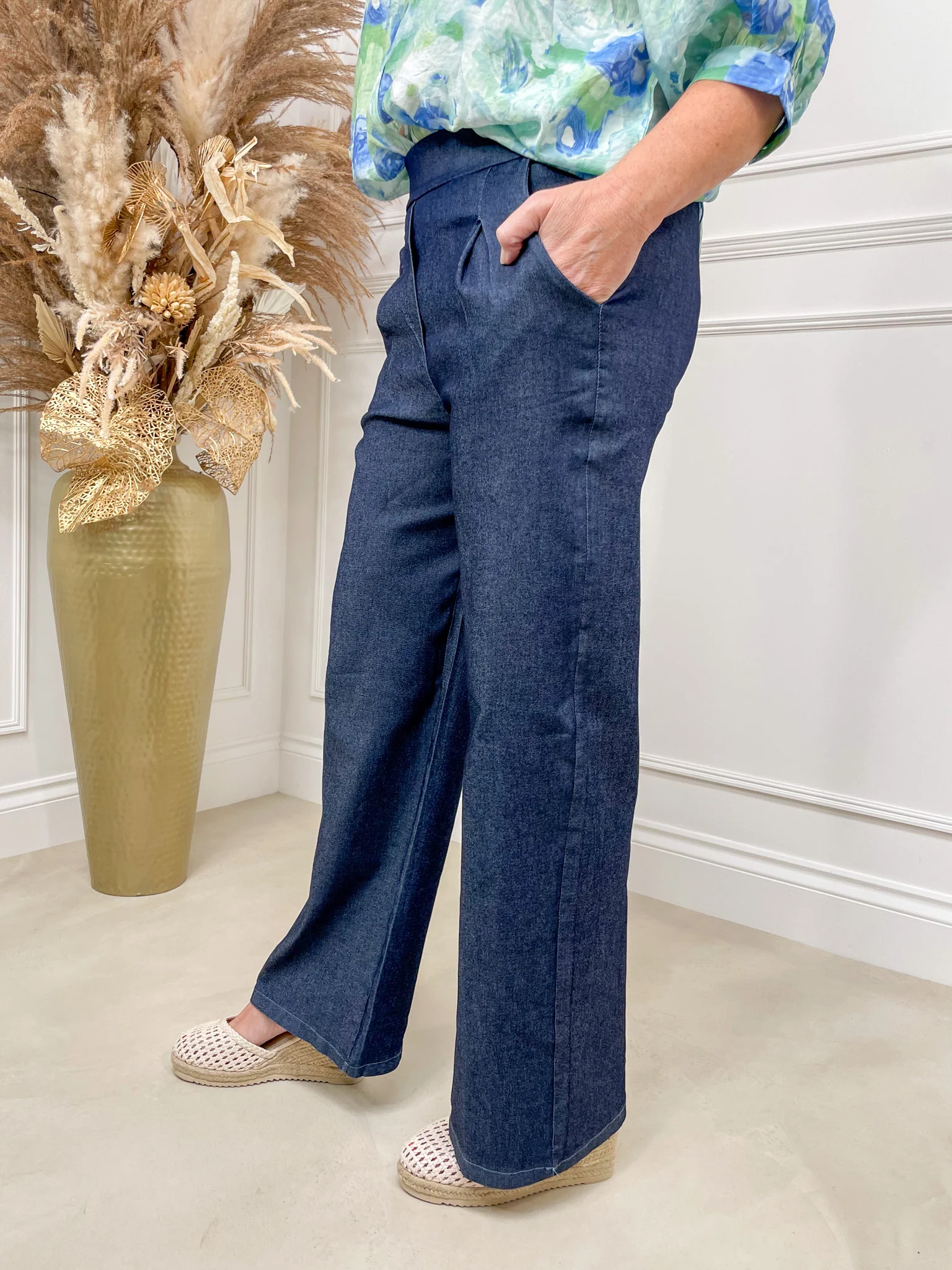 Magic Wide Leg Pants - Dark Denim - Image 4