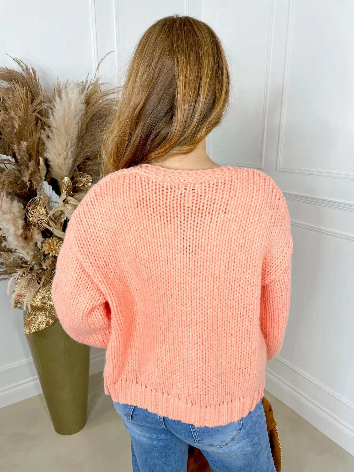 Meadow Chunky Knit Cardigan - Peach - Image 7