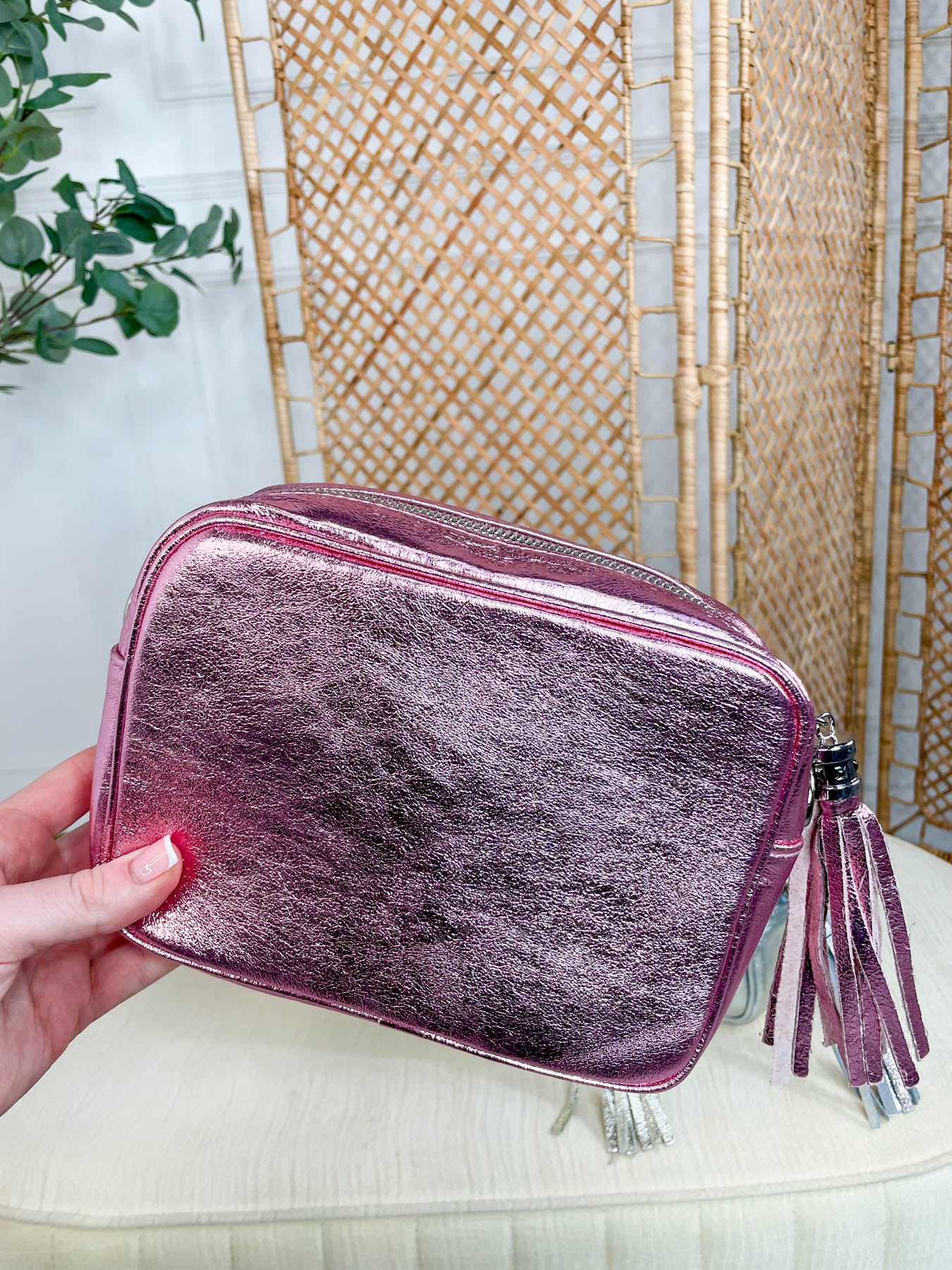 Metallic Leather Camera Bag - 4 Colours - Image 3
