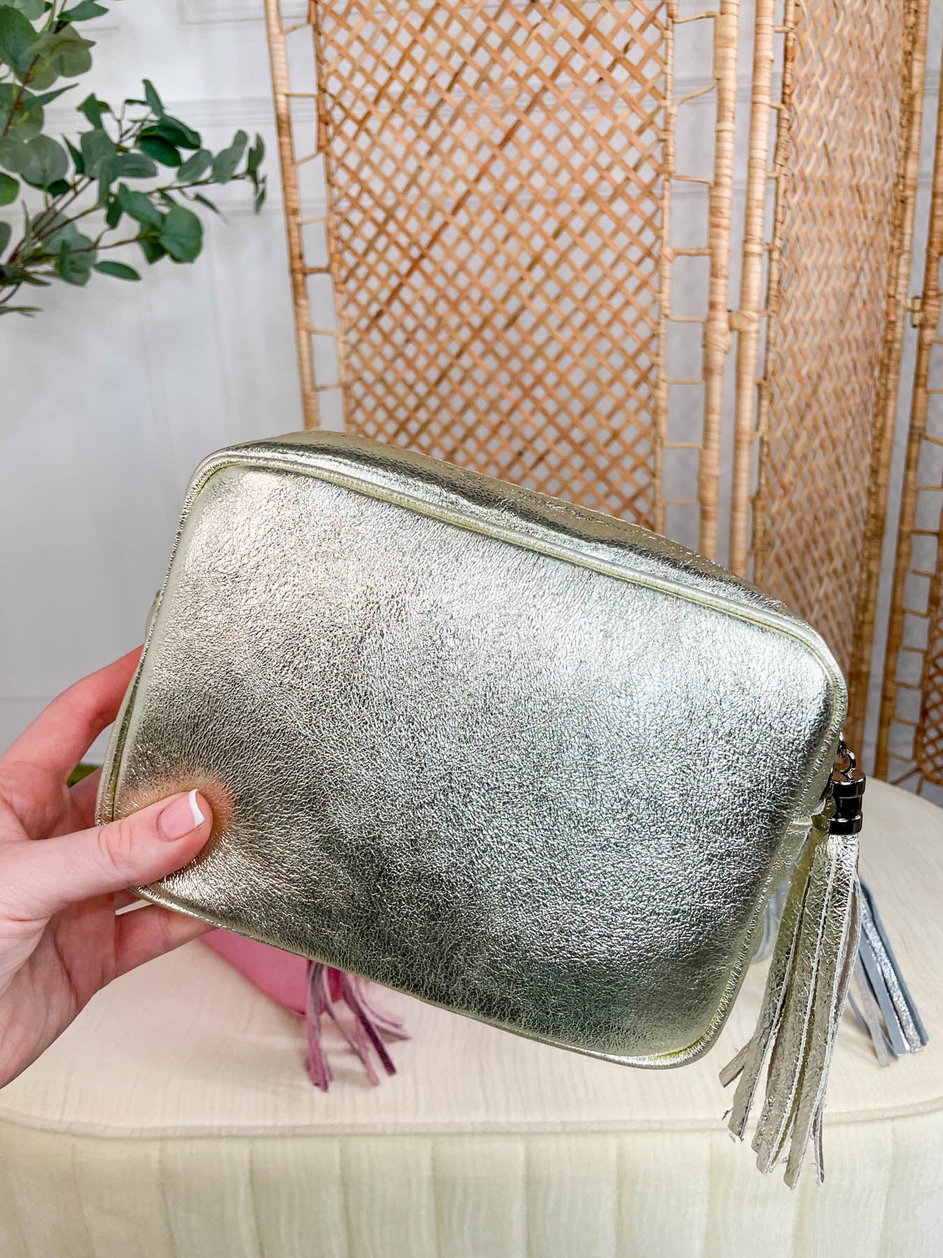 Metallic Leather Camera Bag - 4 Colours - Image 4