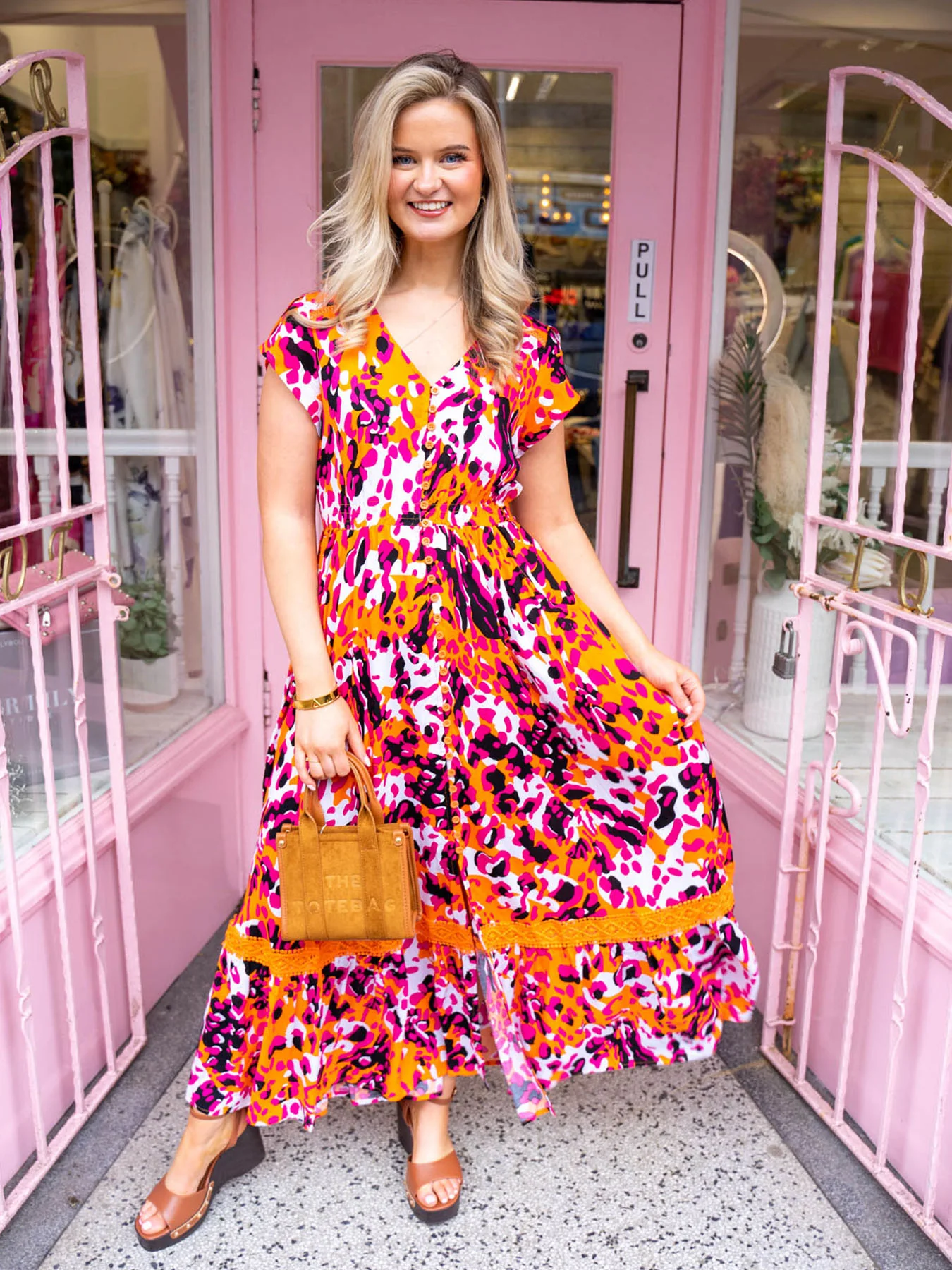 Micha Dress - Orange Abstract