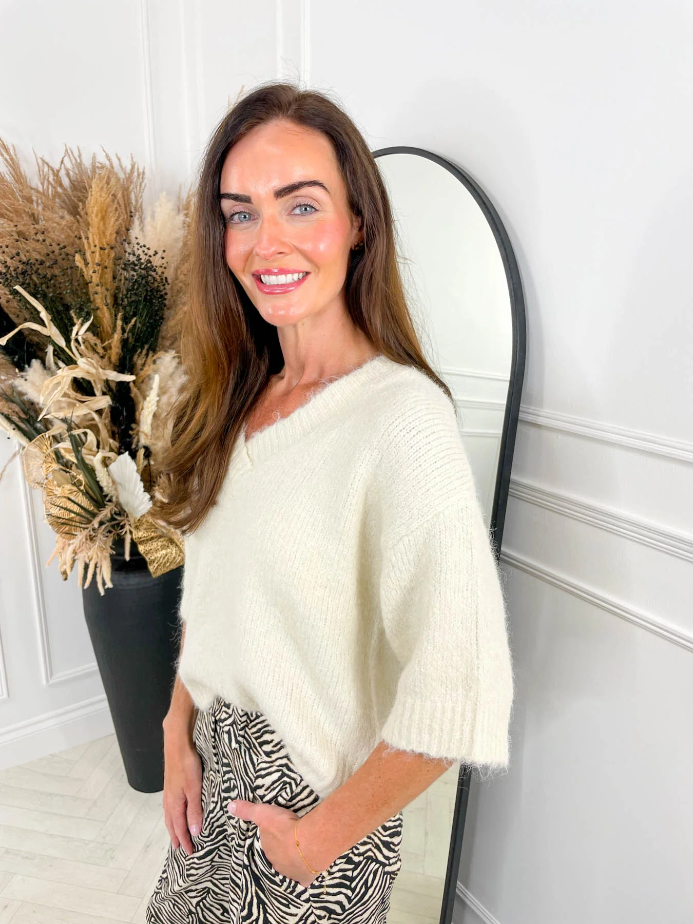 Miller Knitted Jumper- Cream - Image 5