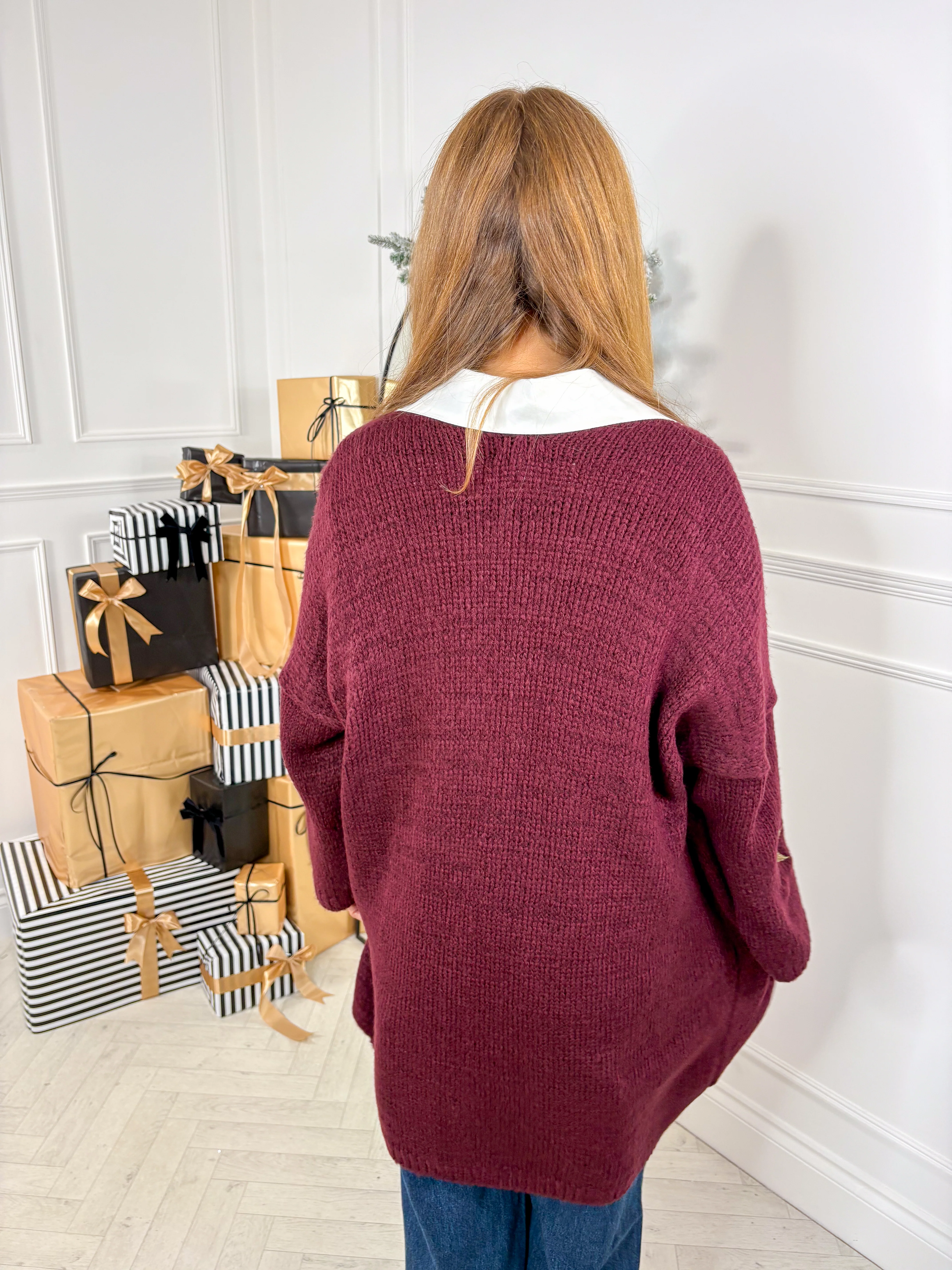 Misty Cardigan - Burgundy - Image 6