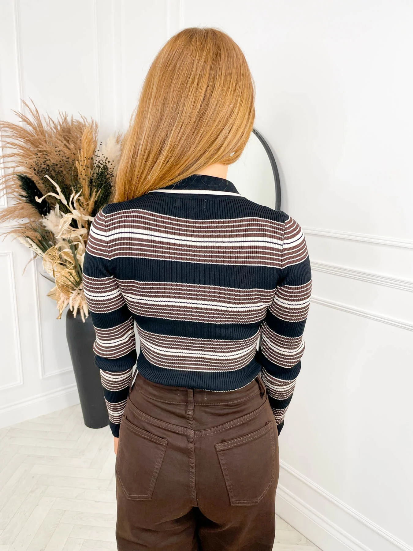 Morgen Bodysuit Black/Cream Stripe - Image 5