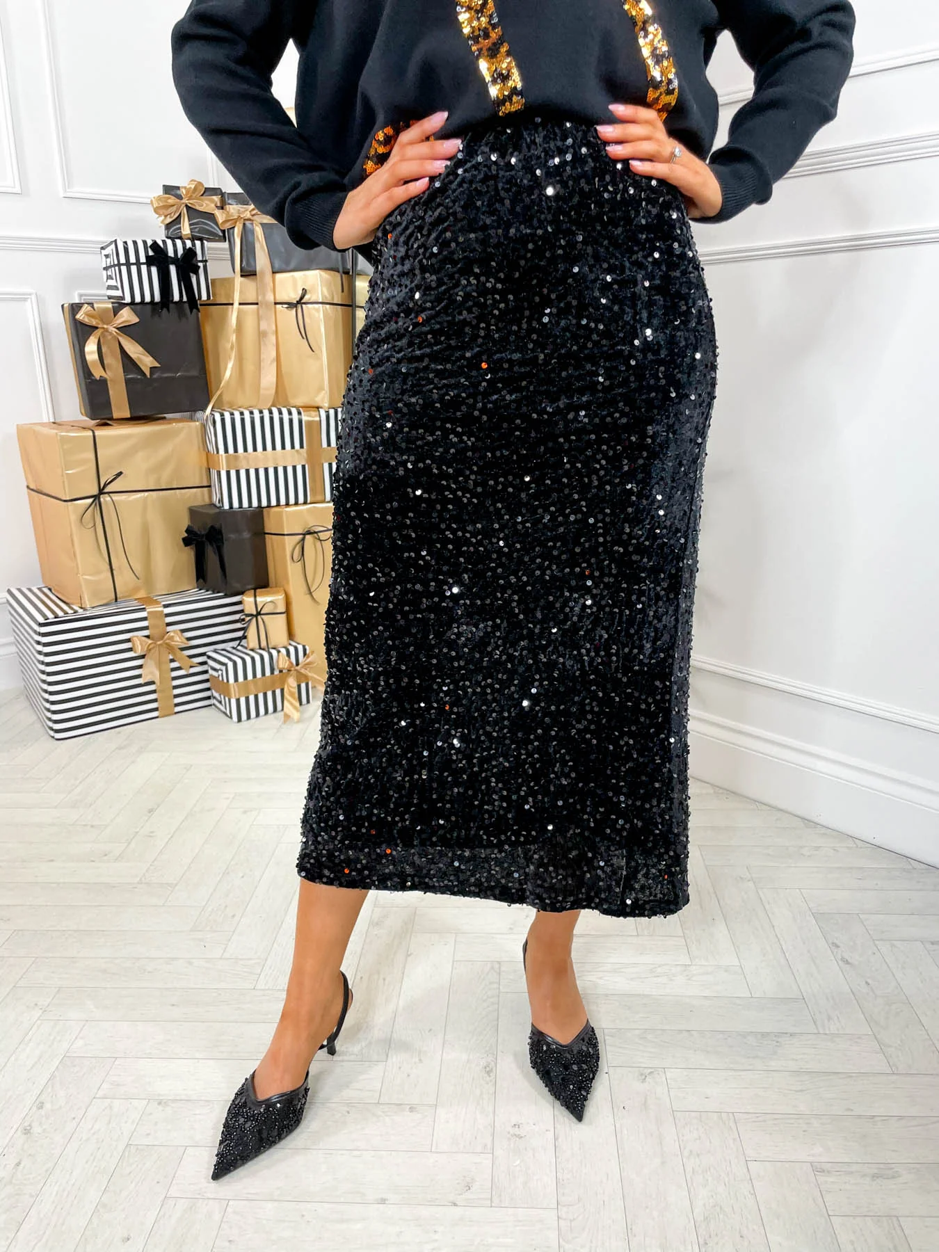 Nova Midi Skirt - Black - Image 4