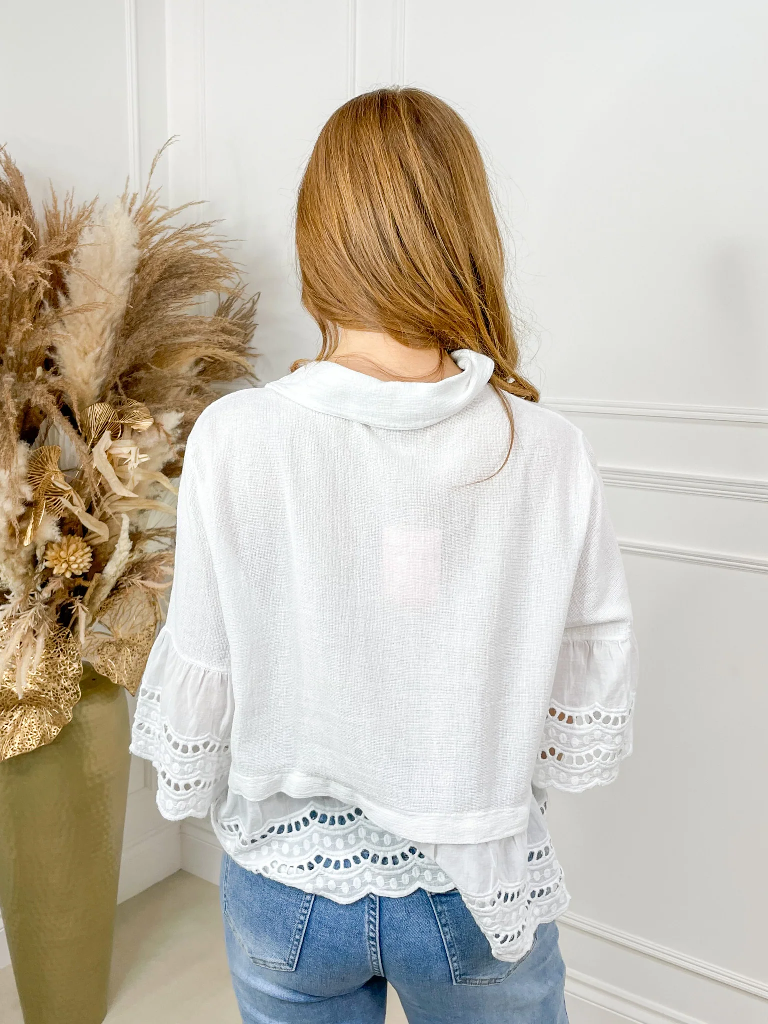 Odette Broderie Anglaise Top - White - Image 5