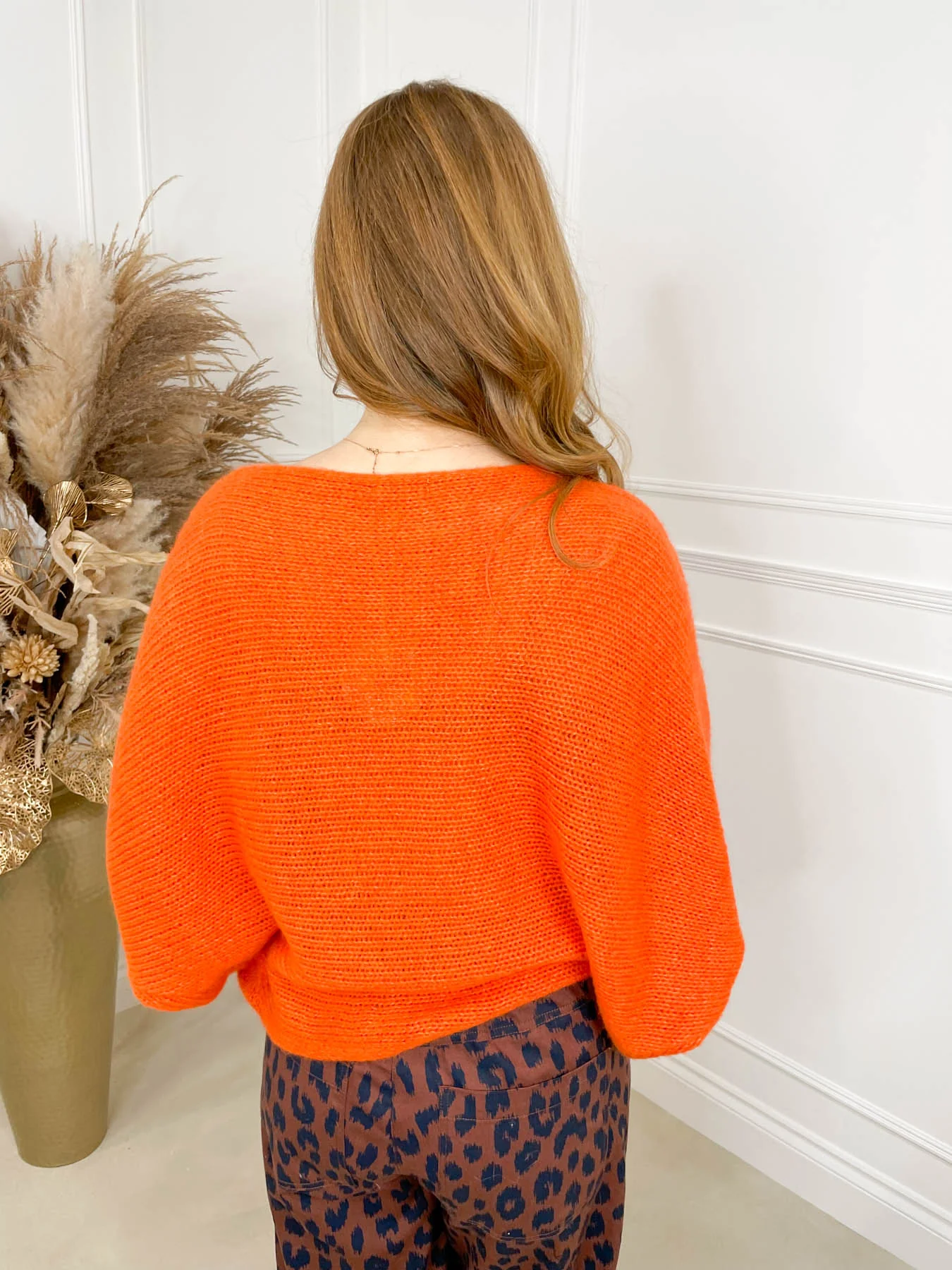 Opal Crossover Knitted Jumper - Orange - Image 5