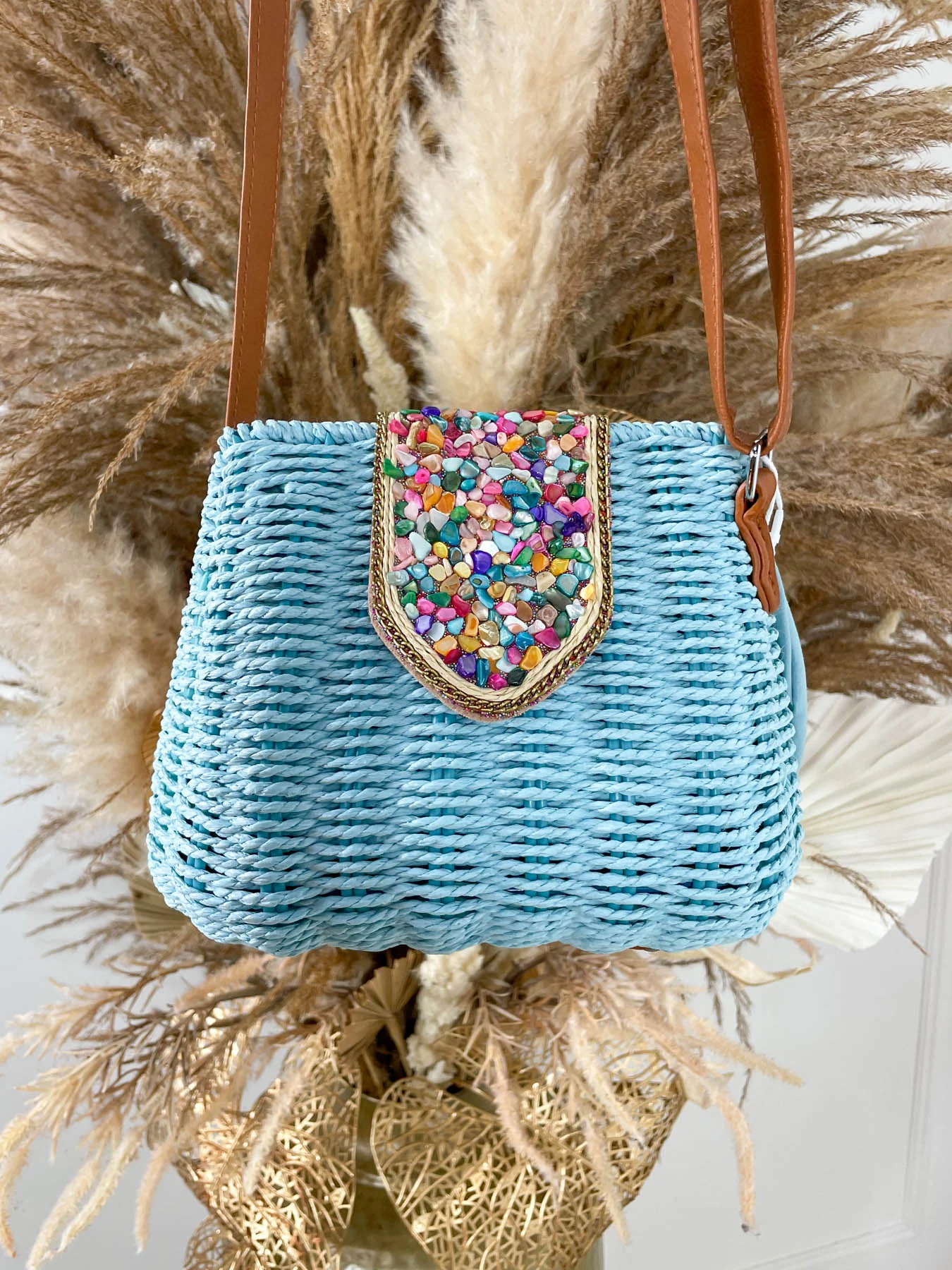 Pebbles Woven Bag - Blue - Image 2