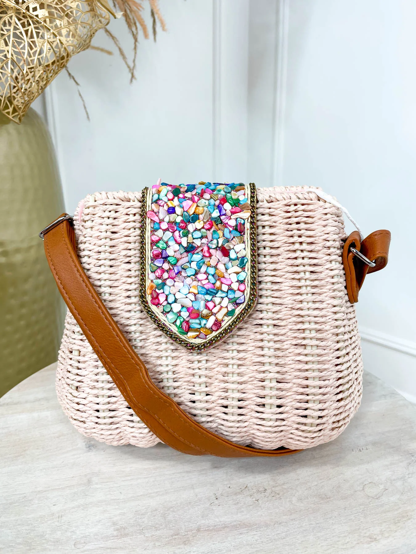 Pebbles Woven Bag - Pink