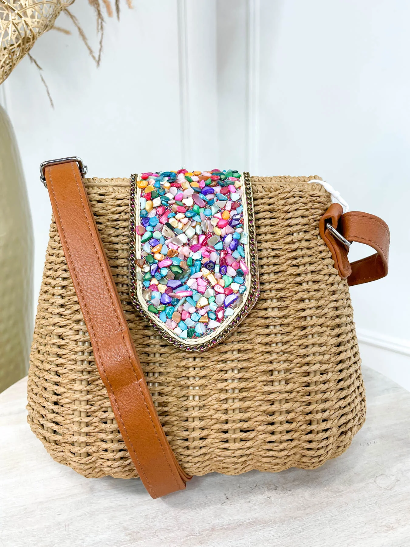 Pebbles Woven Bag - Tan