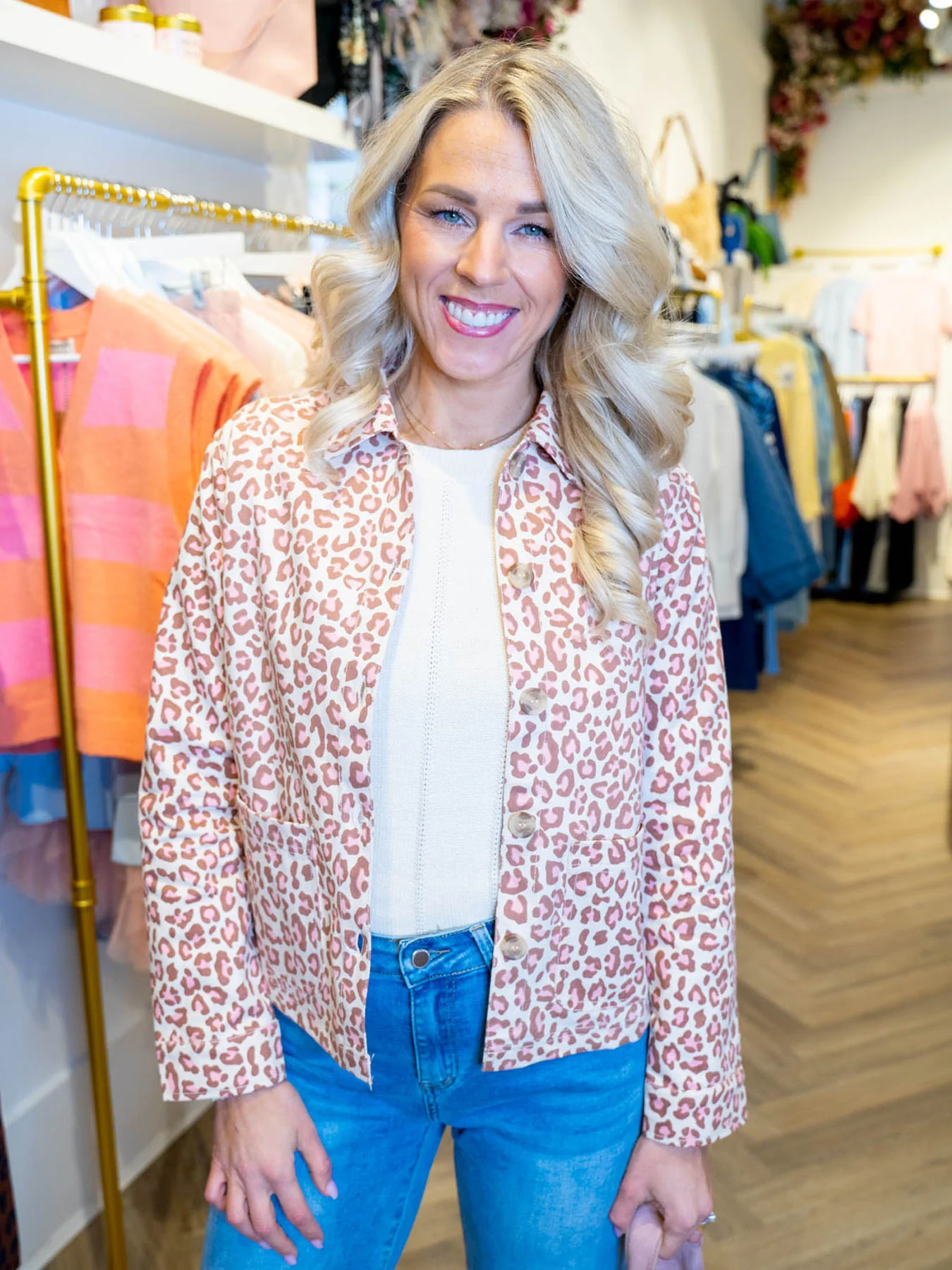Pippa Jacket - Stone Classic Leopard by Sugarhill Brighton
