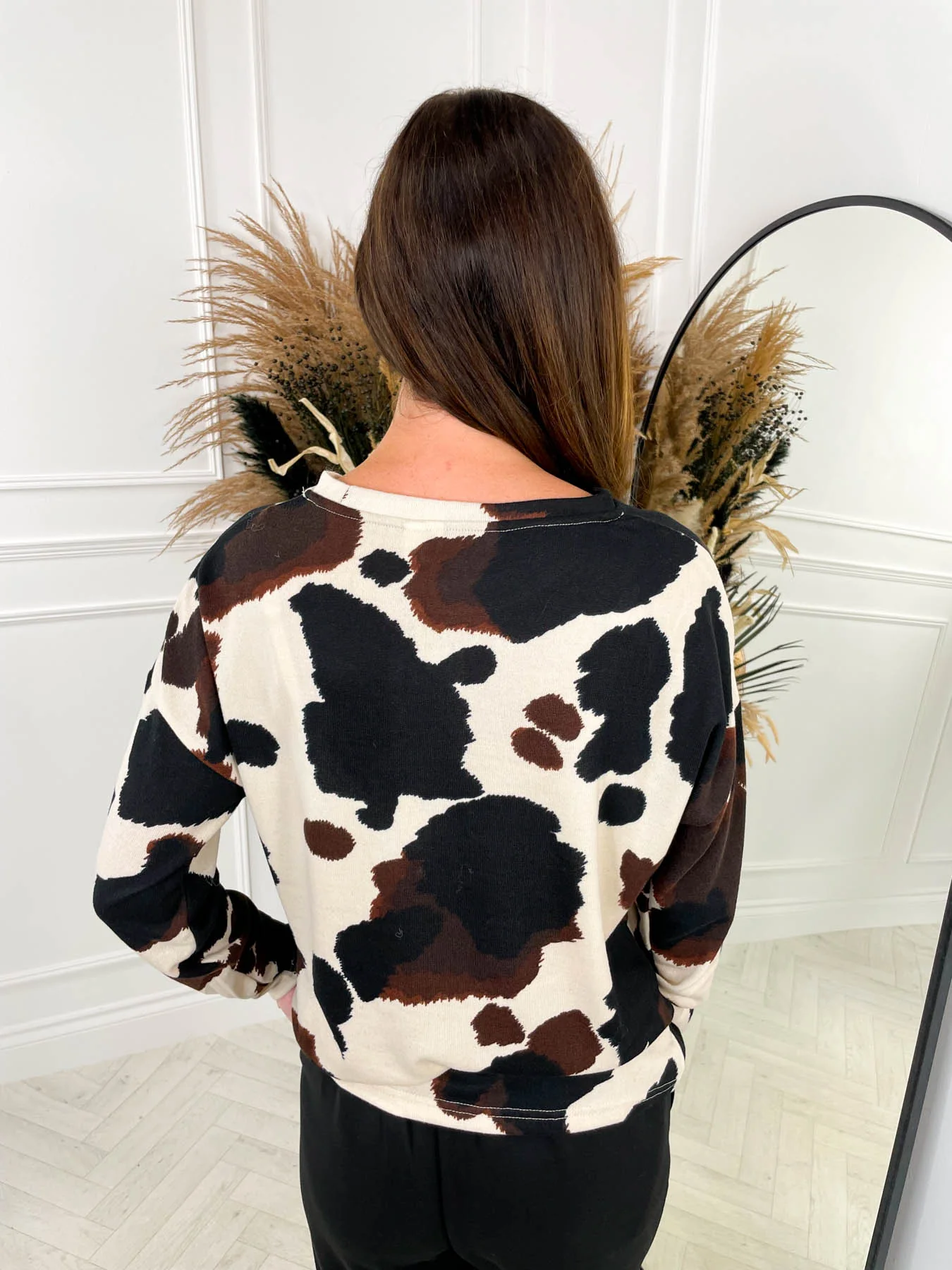 Pippa Knit- Brown Cow Print - Image 5