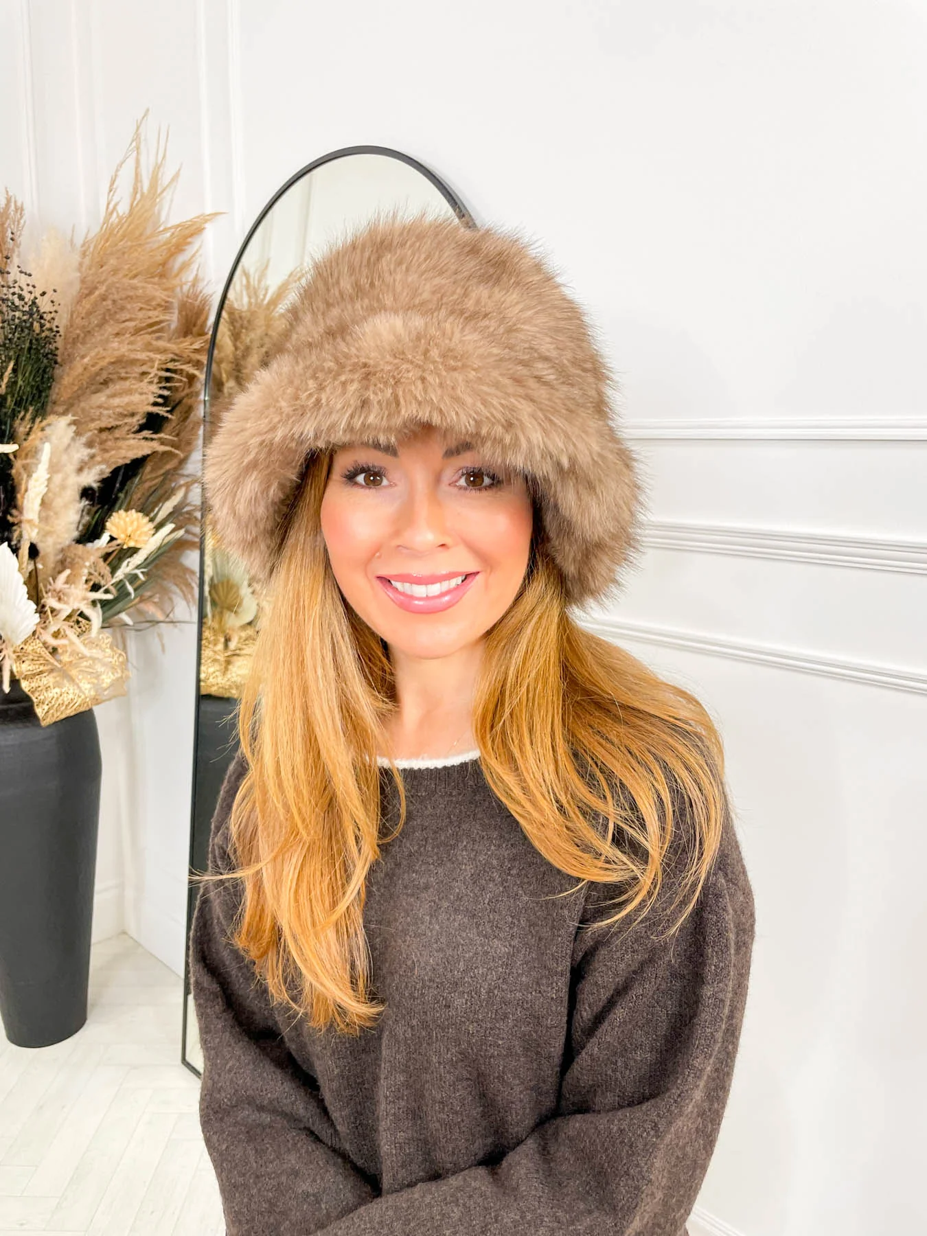 Sable Fur Hat - Taupe - Image 3