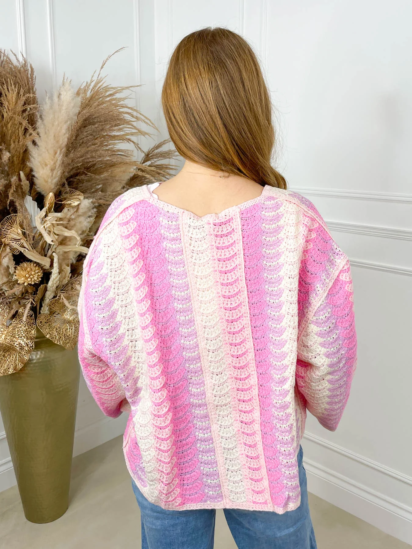 Sasha Cardigan - Pink Scallop - Image 5