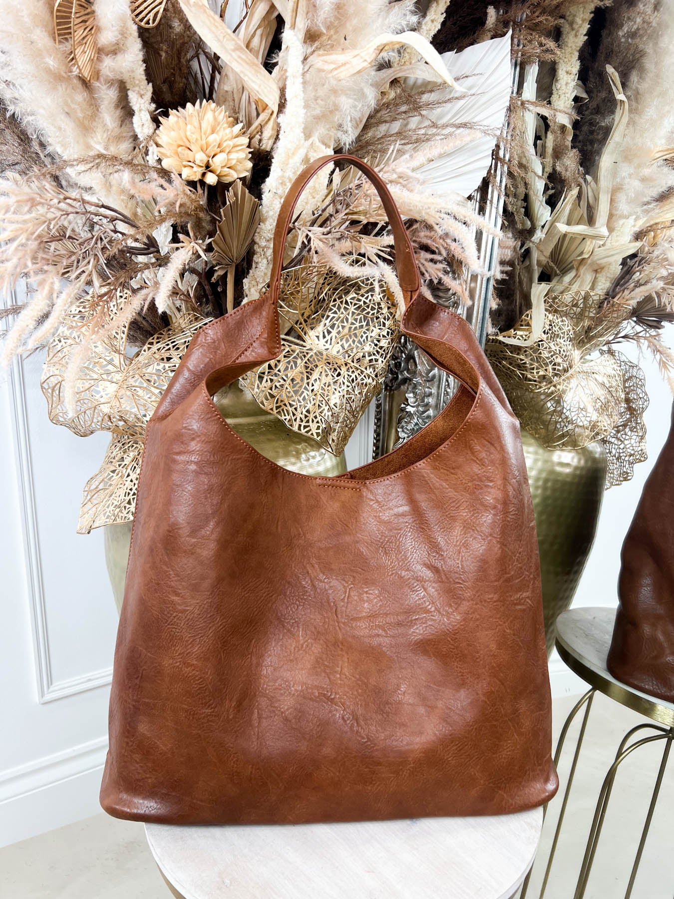 Soho Leather Shoulder Bag - Tan - Image 3
